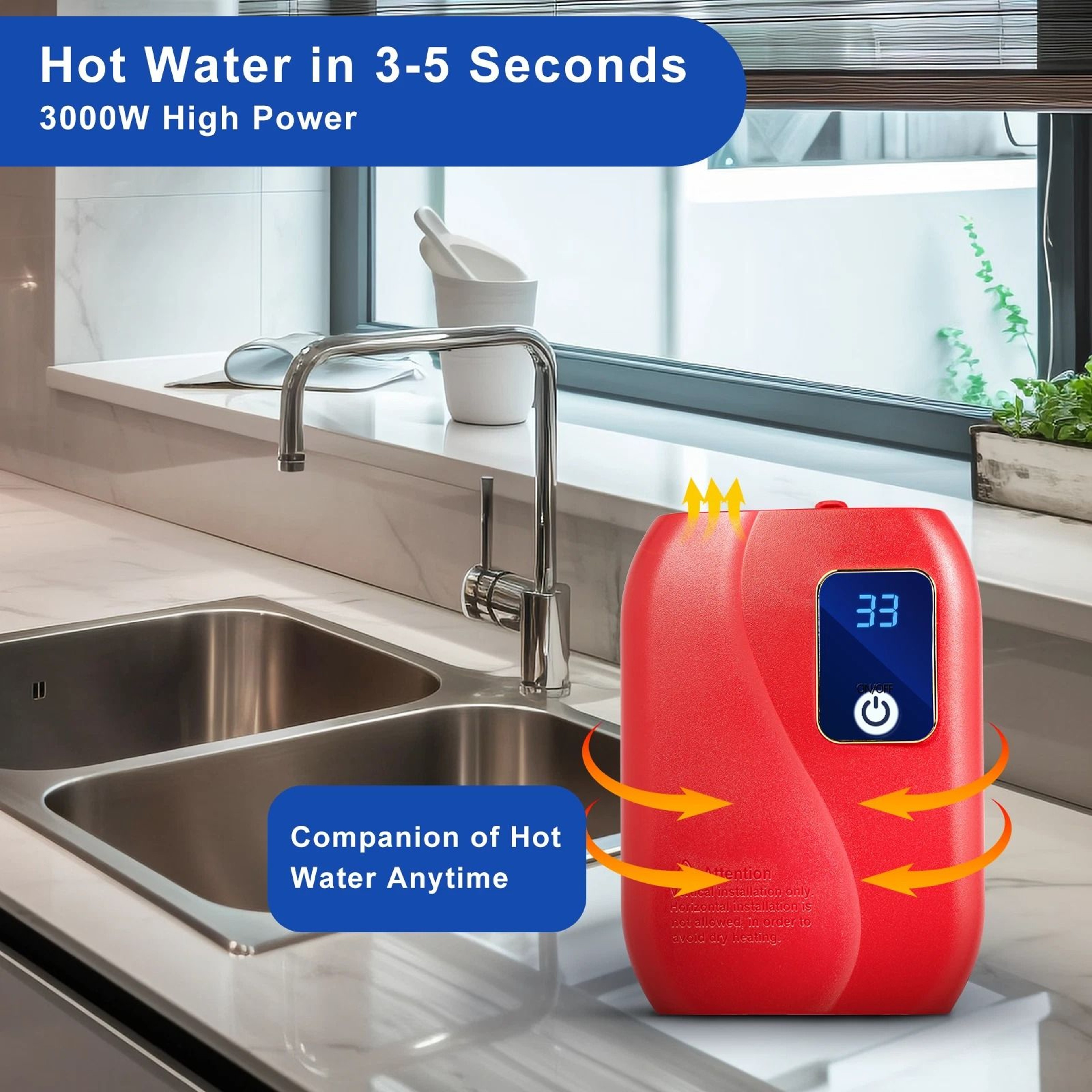 Premium Compact Mini Electric Tankless Water Heater Instant Hot Water Solution For Kitchen  Under S 3