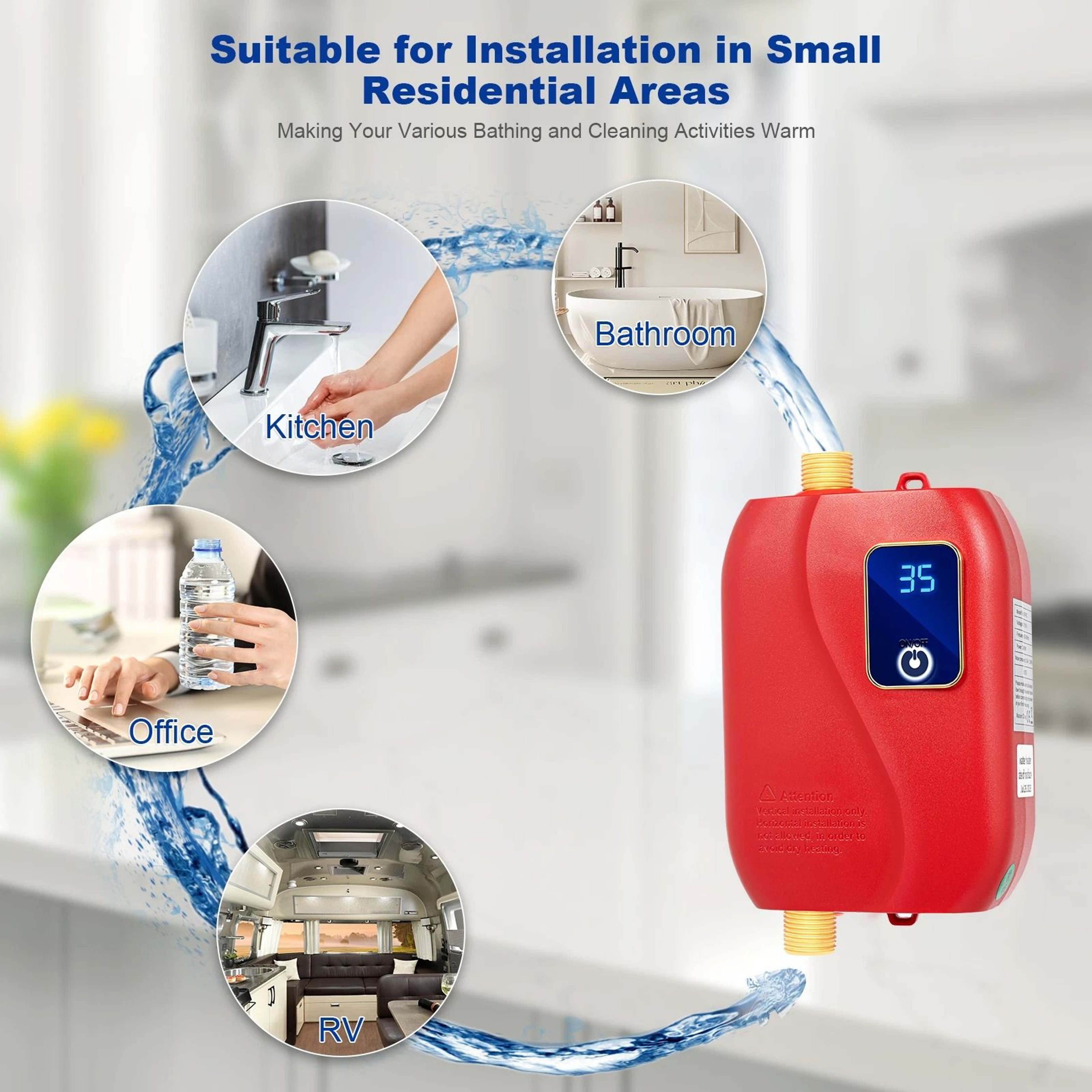 Premium Compact Mini Electric Tankless Water Heater Instant Hot Water Solution For Kitchen  Under S 4