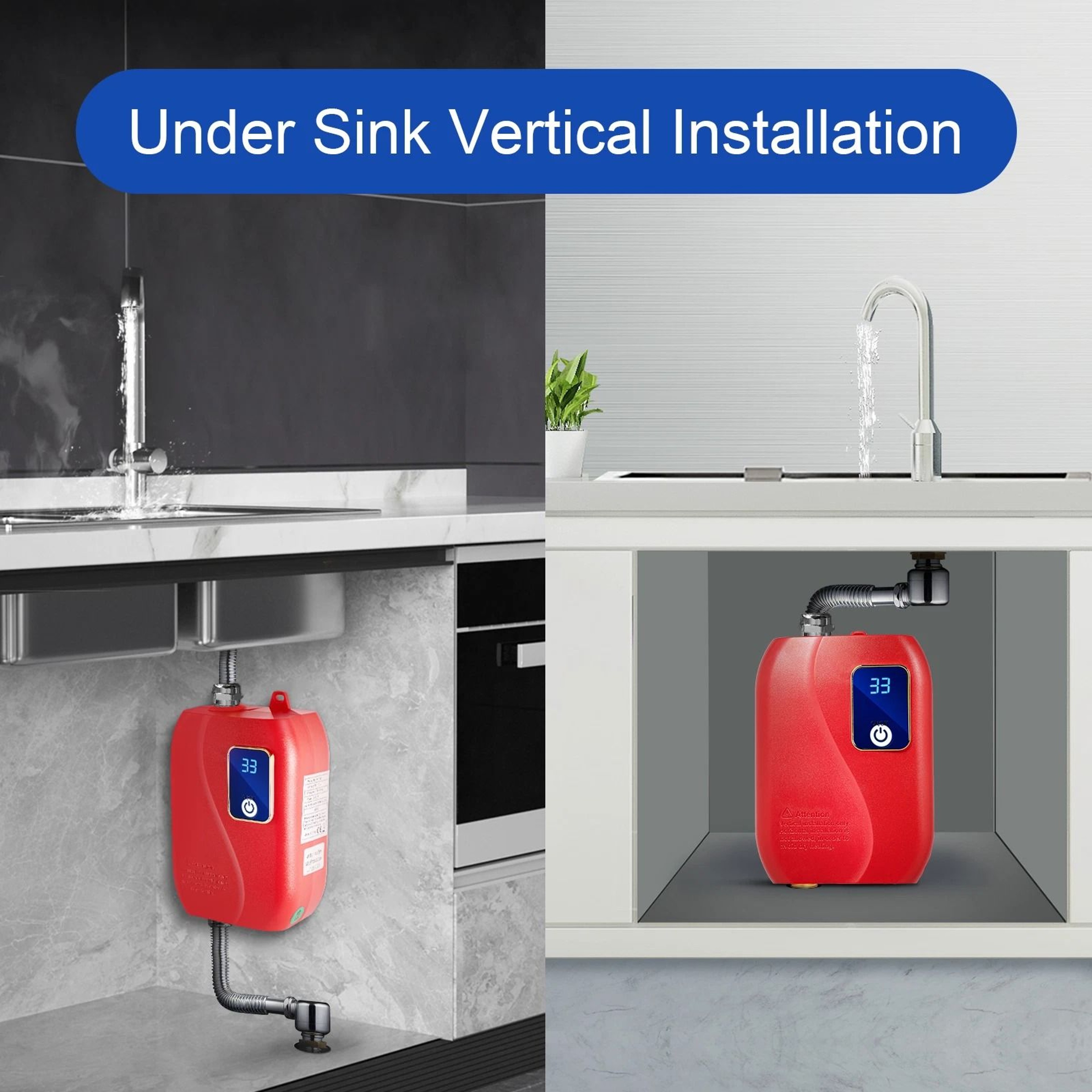 Premium Compact Mini Electric Tankless Water Heater Instant Hot Water Solution For Kitchen  Under S 7