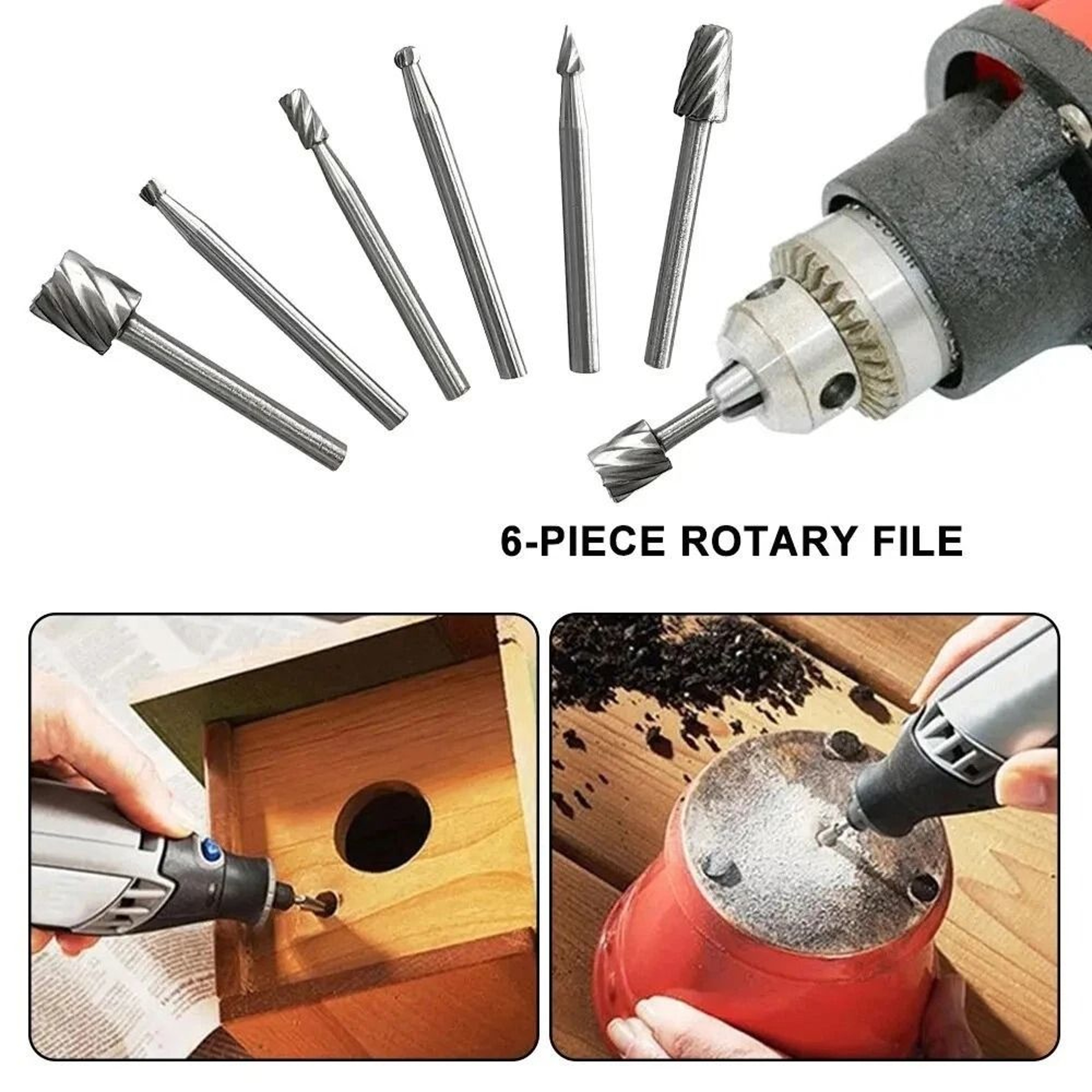 Precision HSS Rotary File Set For Woodworking  DIY Detail Trimming 1