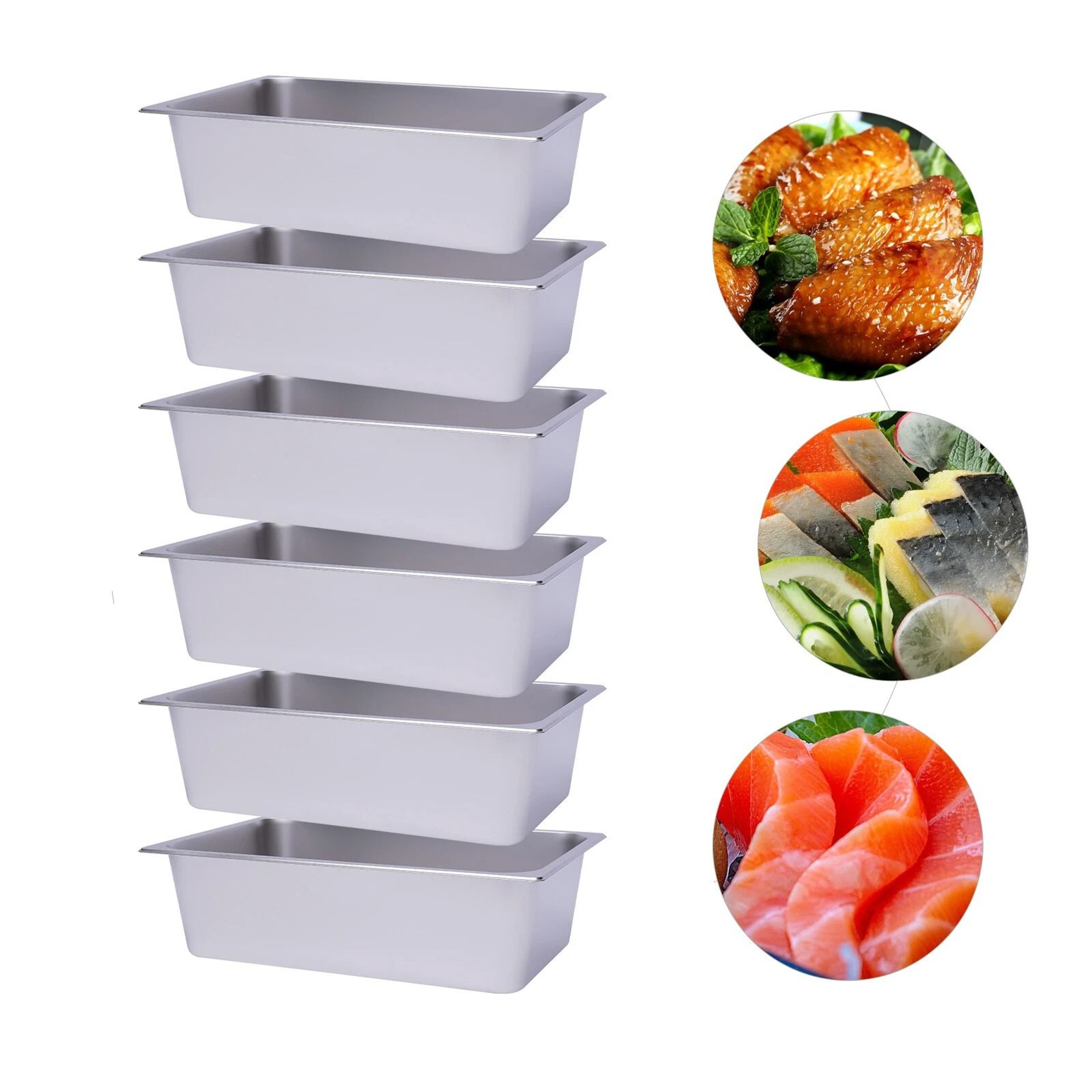 Premium Full Deep Stainless Steel Hotel Food Prep Pans Steam Table Set 1