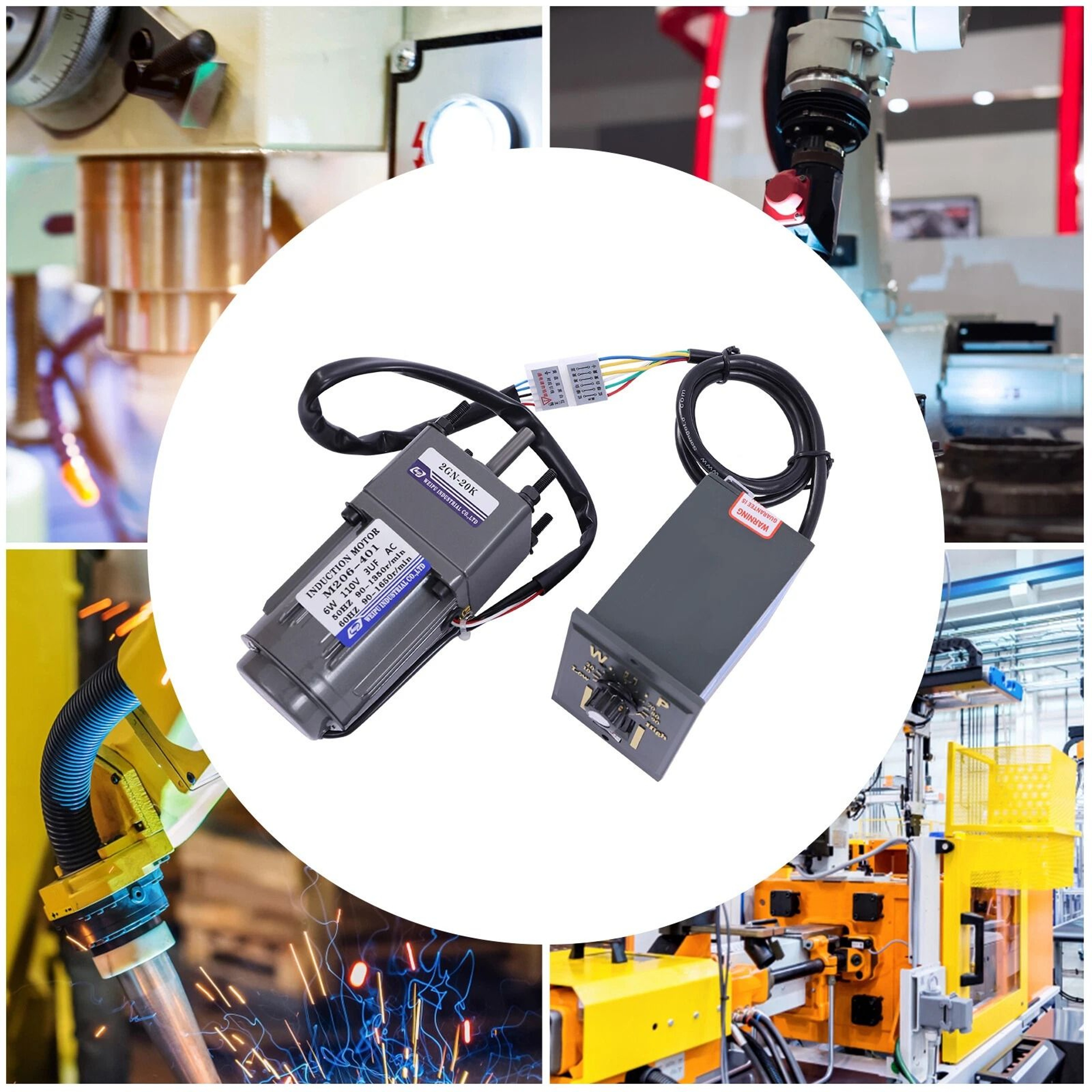 Gear Motor With Variable Speed Controller Adjustable AC Gear Motor 4
