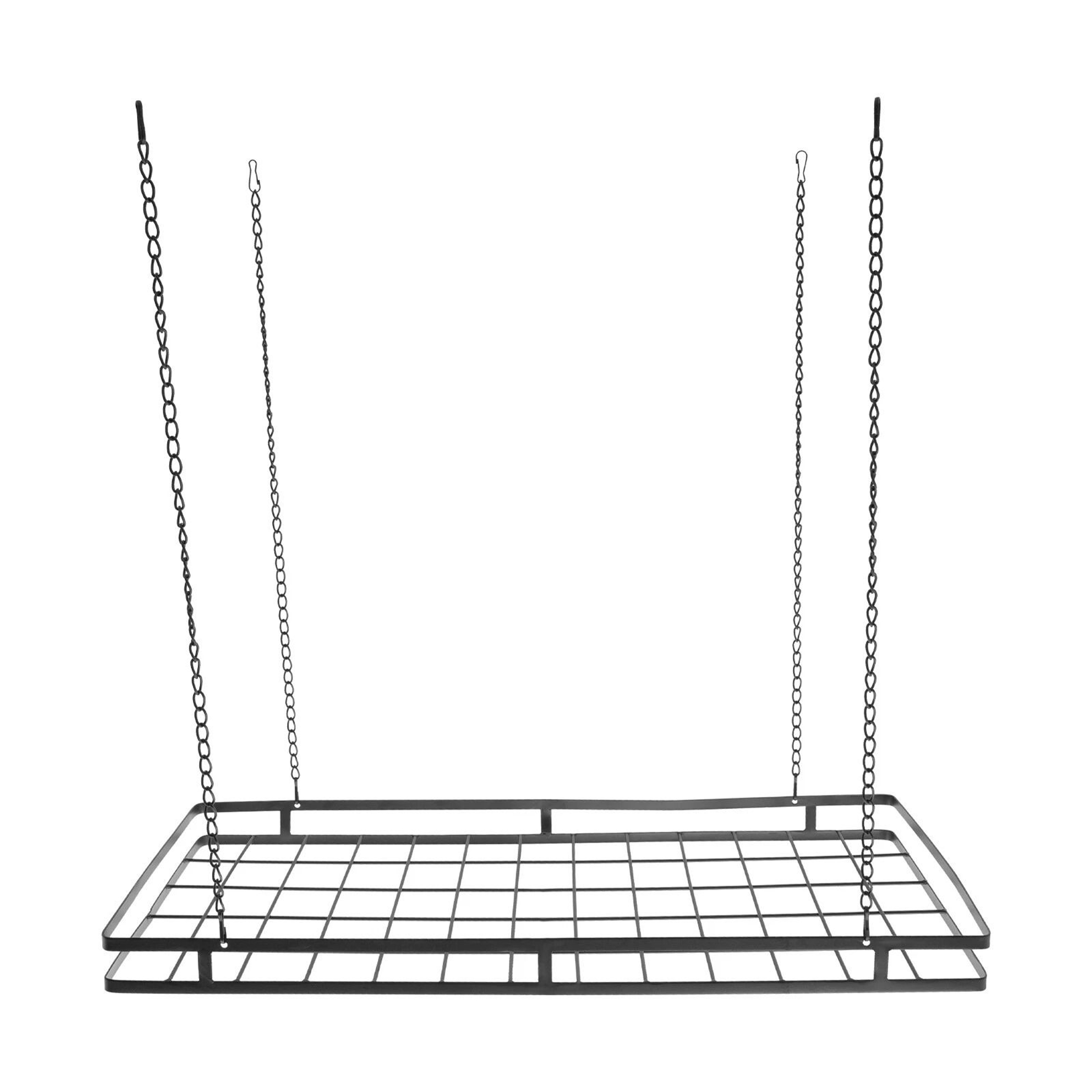 Modern Black Ceiling Pot Rack With Hooks For Pots And Pans 13