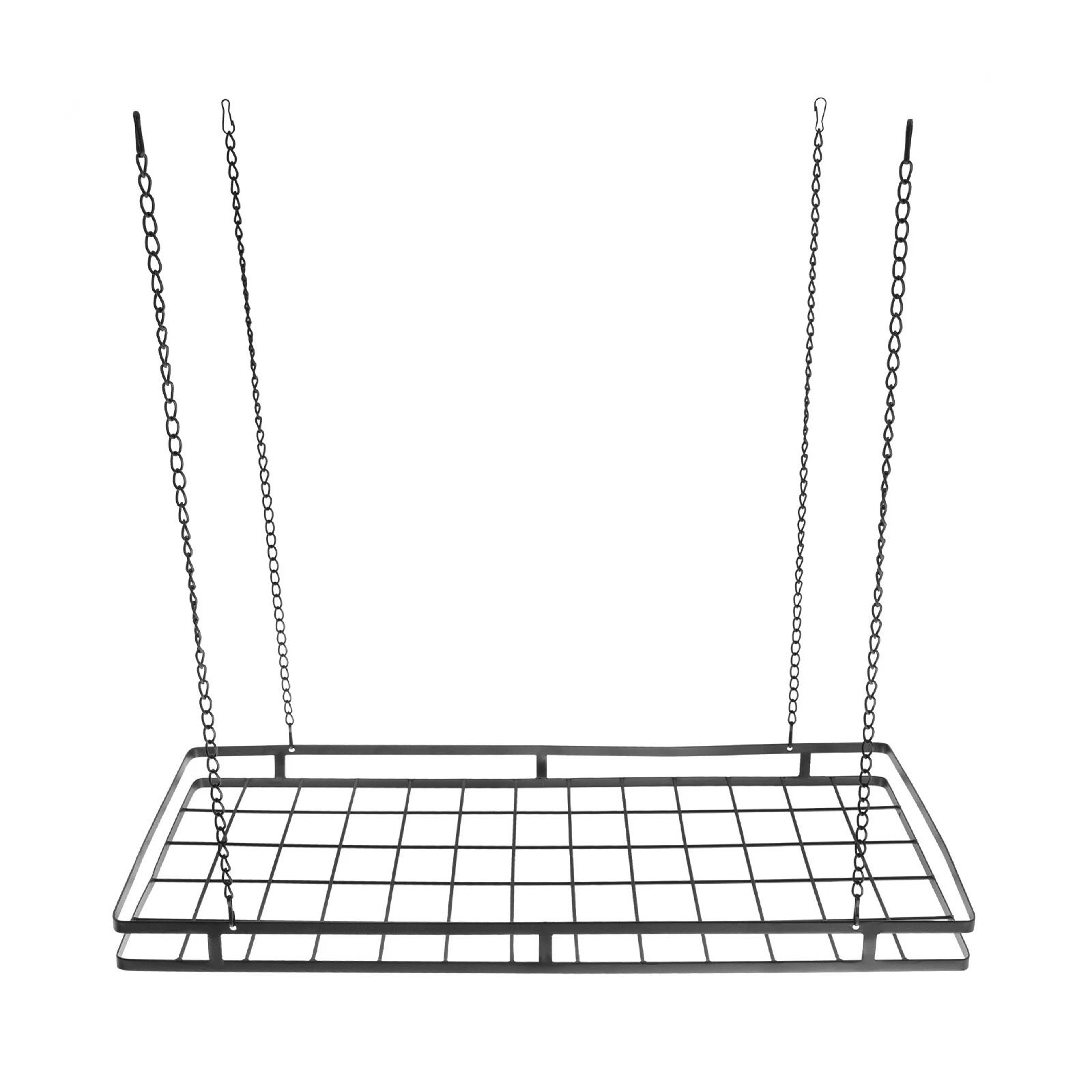 Modern Black Ceiling Pot Rack With Hooks For Pots And Pans 16