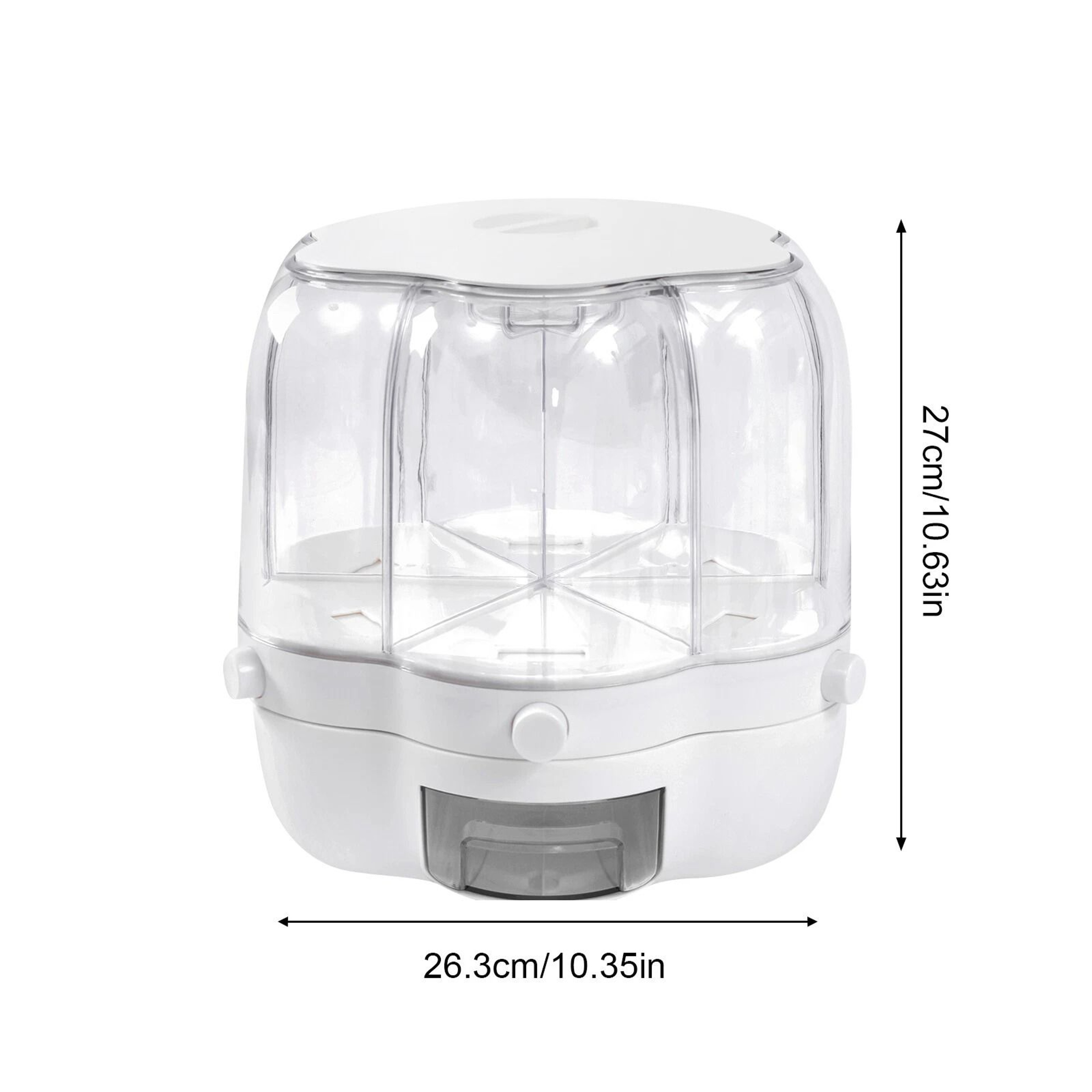 Premium Grid Rotating Rice Dispenser Dry Food Storage Organizer Grain Storage Container 12