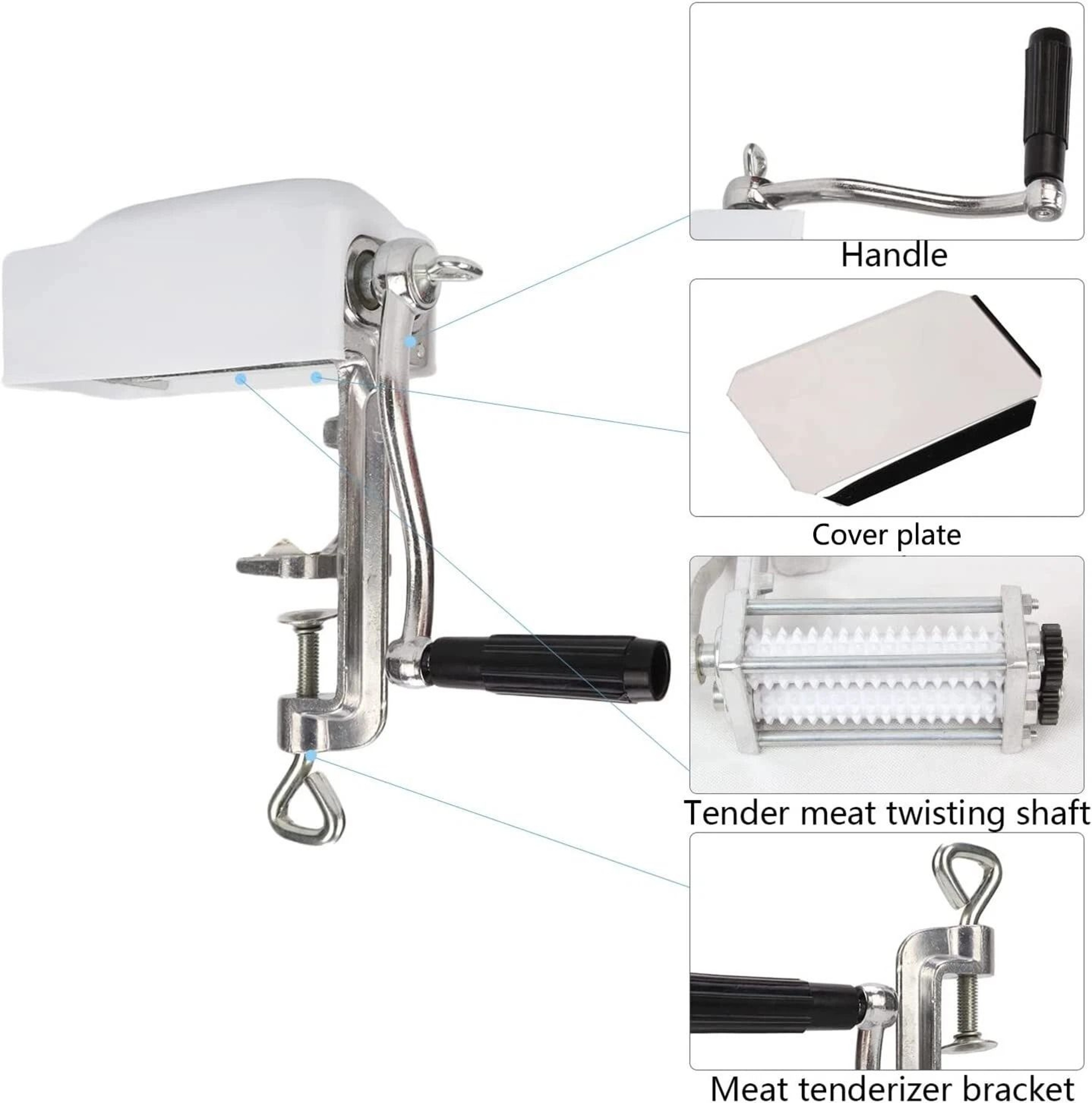 Meat Tenderizer Hand Crank Steak Cuber For Butcher Style Meat Flattening 3