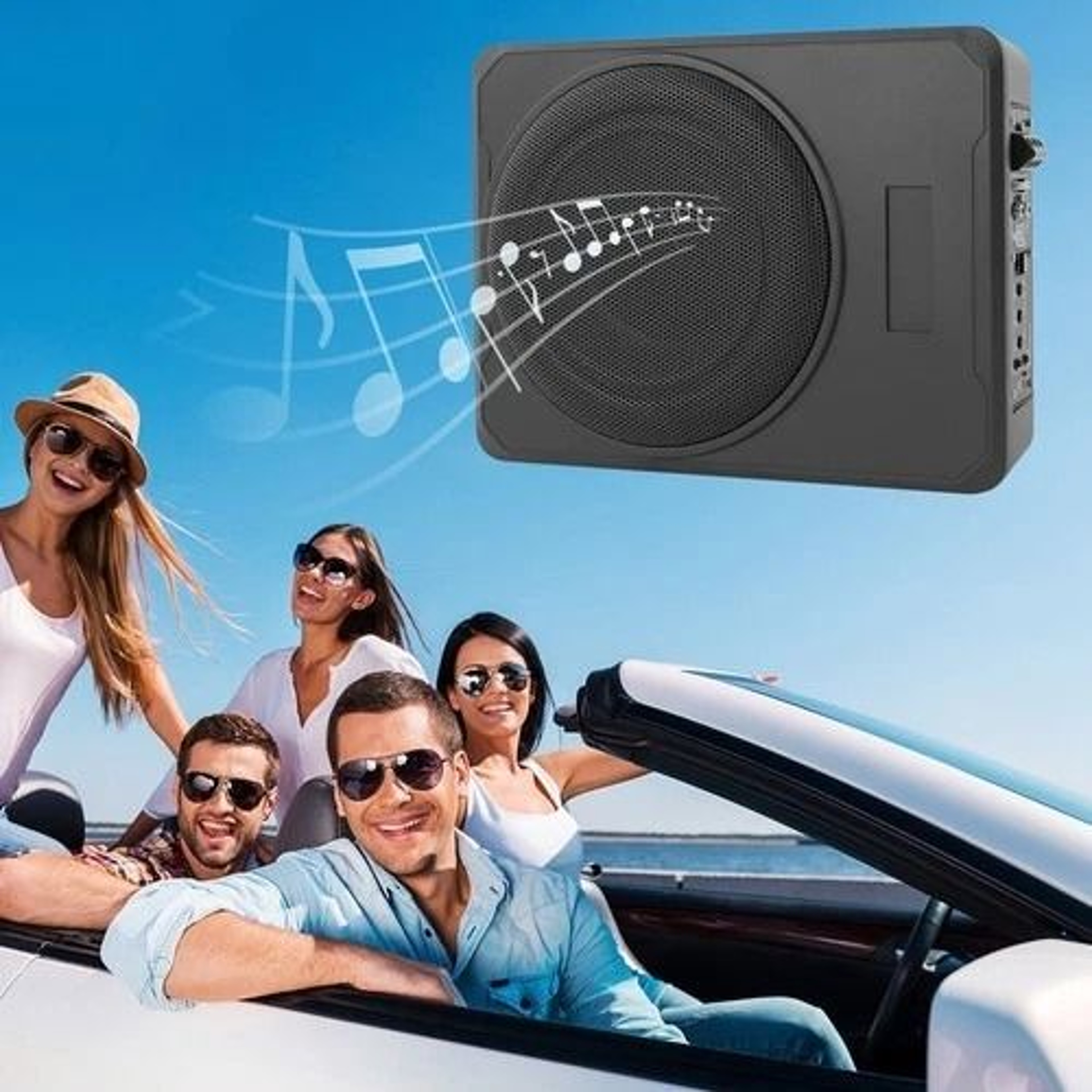 Under Seat Subwoofer With Built In Amplifier For Car Audio Bass 0