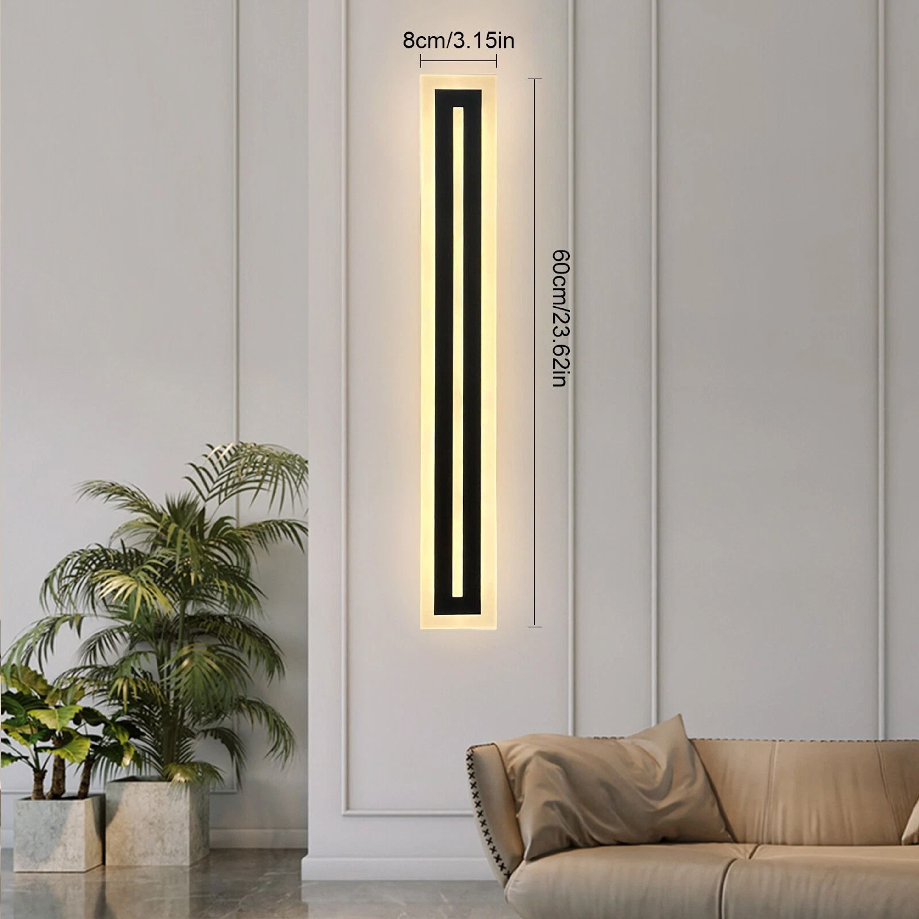 Waterproof LED Wall Sconce Modern Long Strip Exterior Light 6