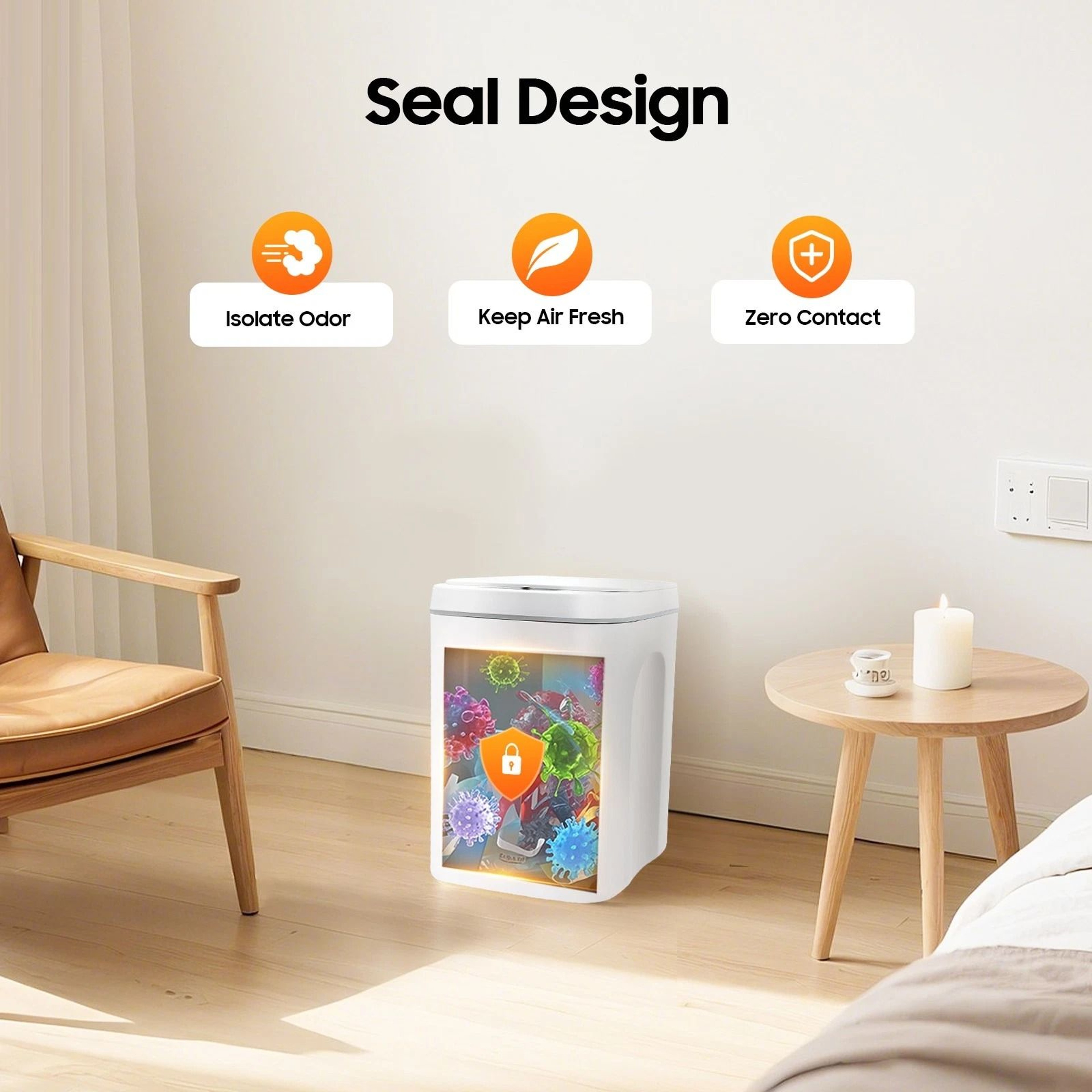Premium Touchless Gallon Automatic Motion Sensor Smart Trash Can For Home 13