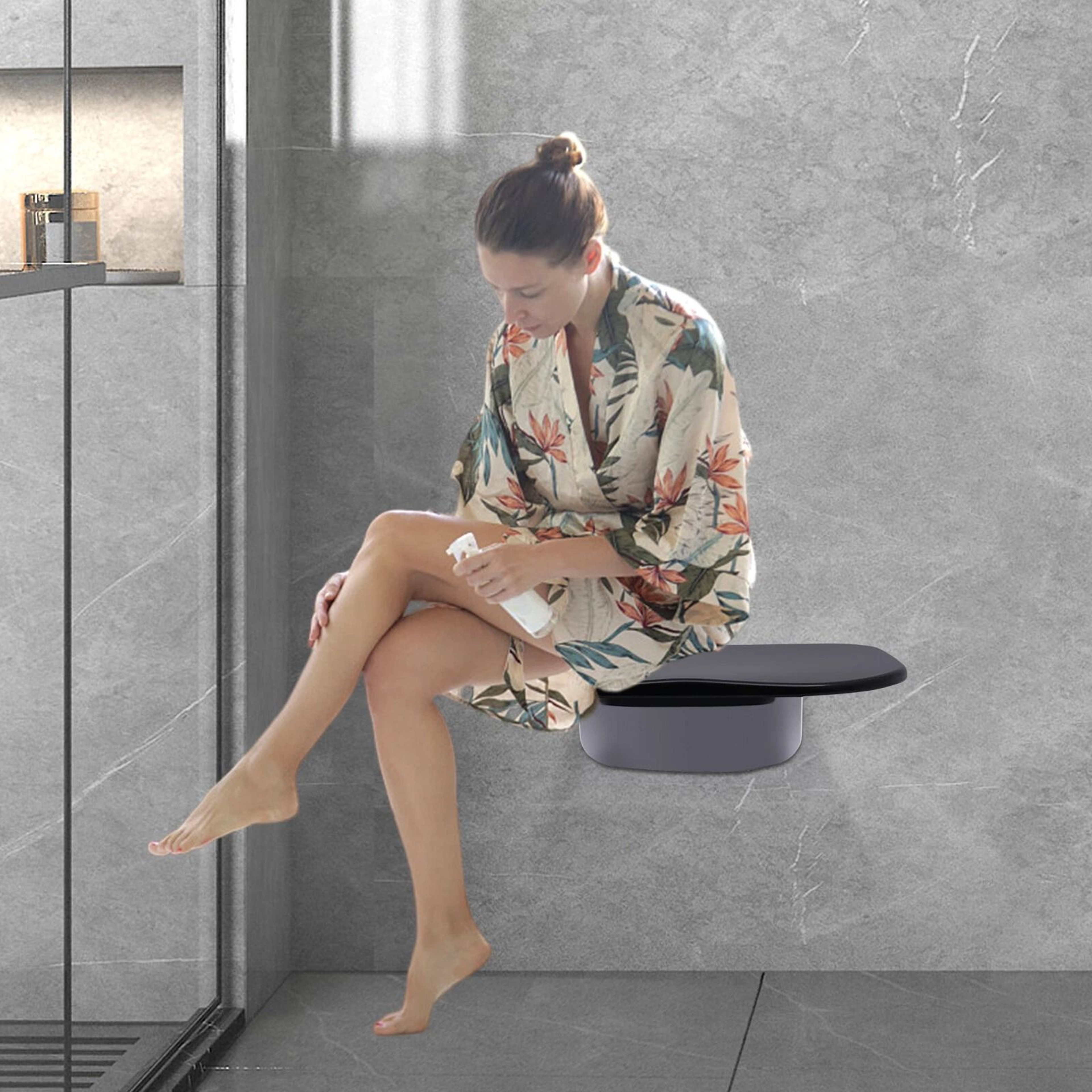 Folding Shower Bench Wall Mounted Bathroom Seat 0