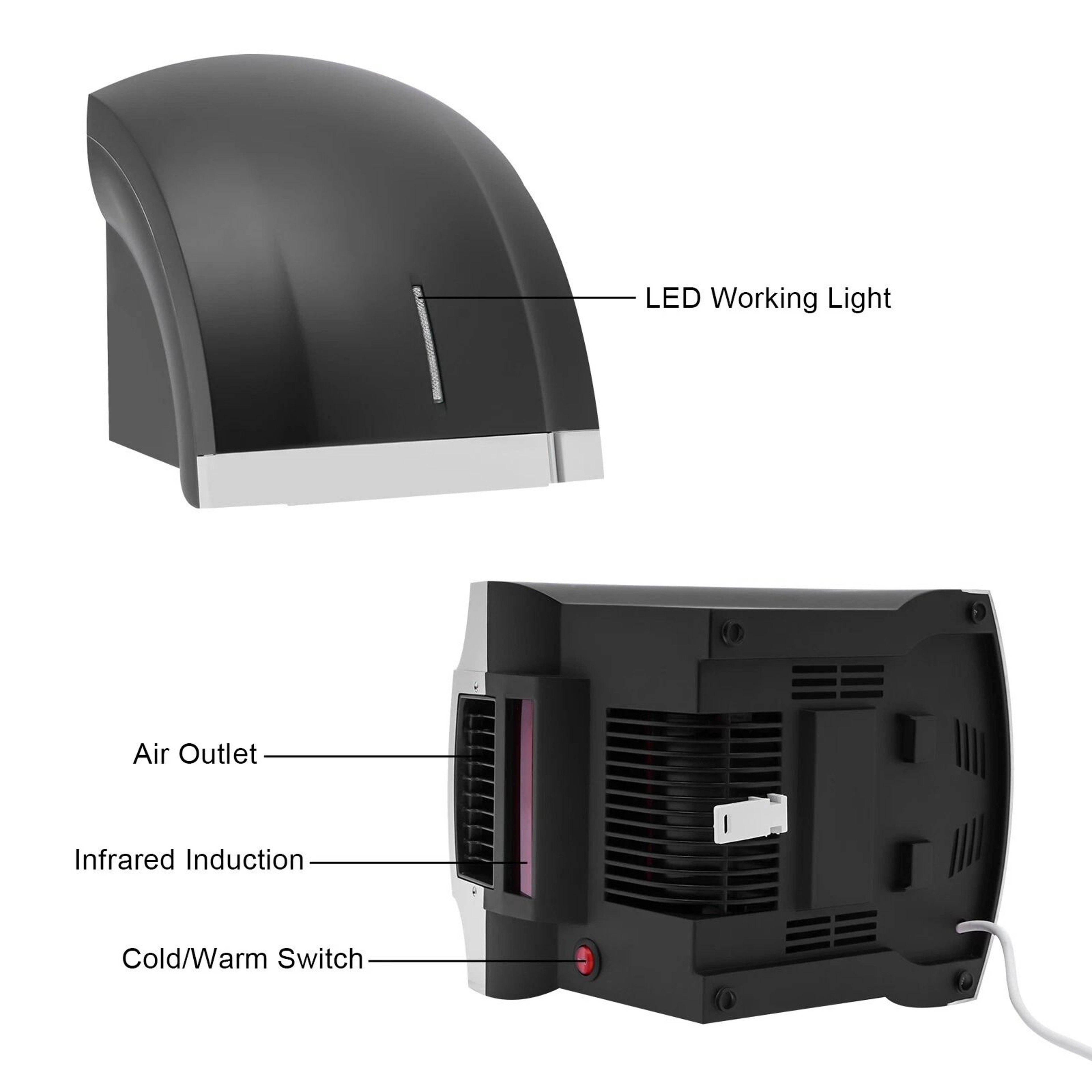Commercial High Speed Hand Dryer Wall Mount Automatic Hand Dryer 7