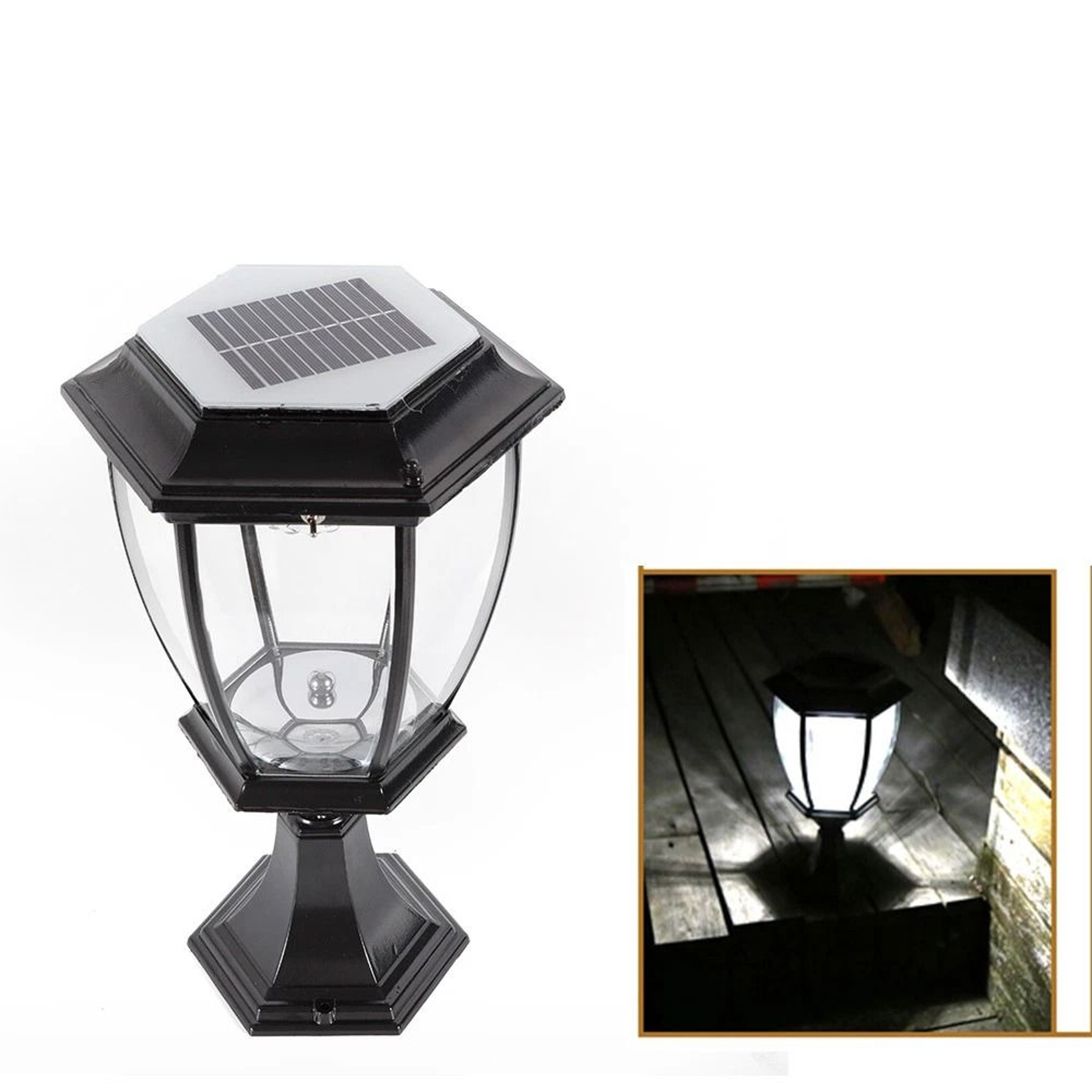 Waterproof LED Solar Pillar Lights Outdoor Yard Solar Outdoor Lights Lantern 2