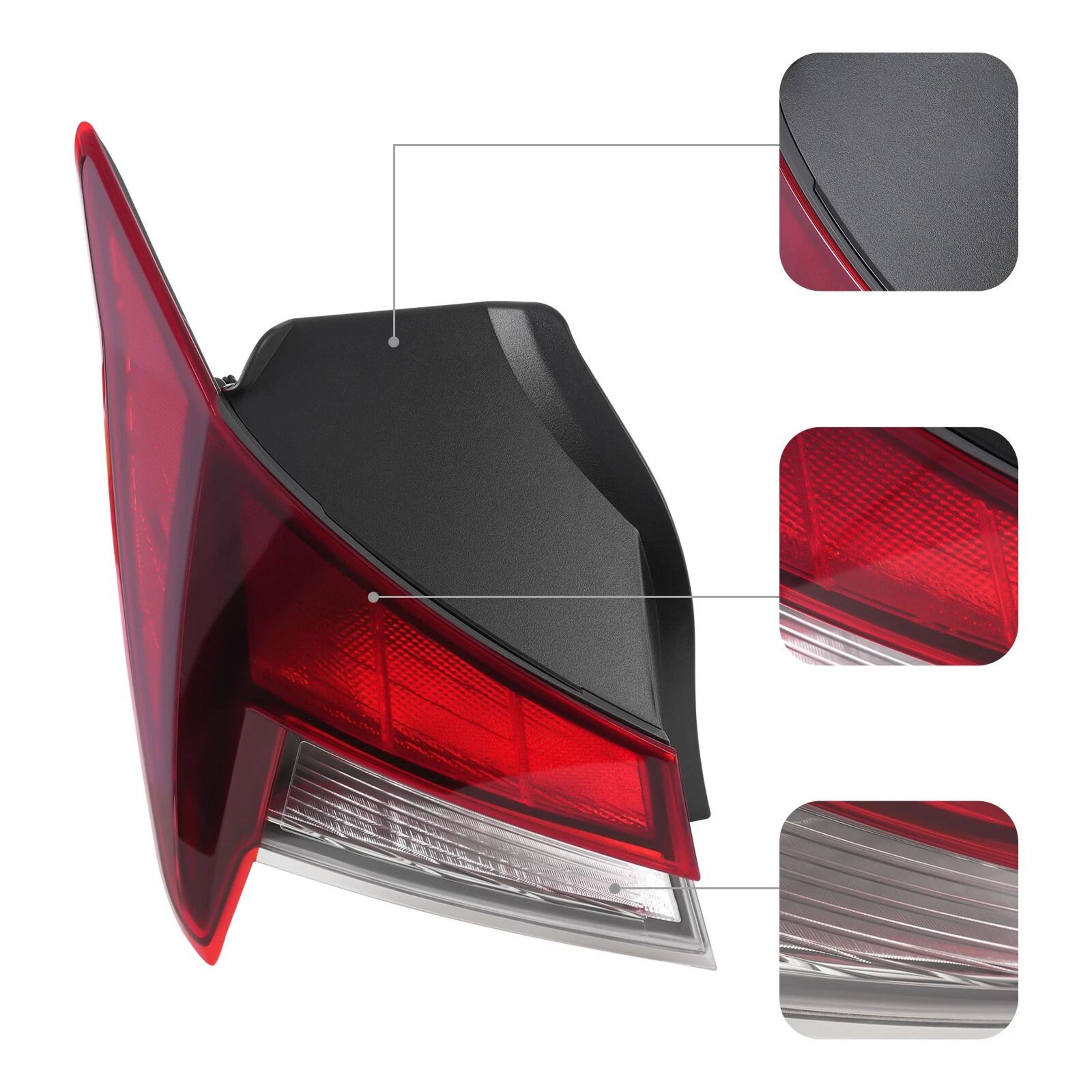 Premium Left Rear Tail Light Assembly For Hyundai Elantra Driver Side Brake Light 12