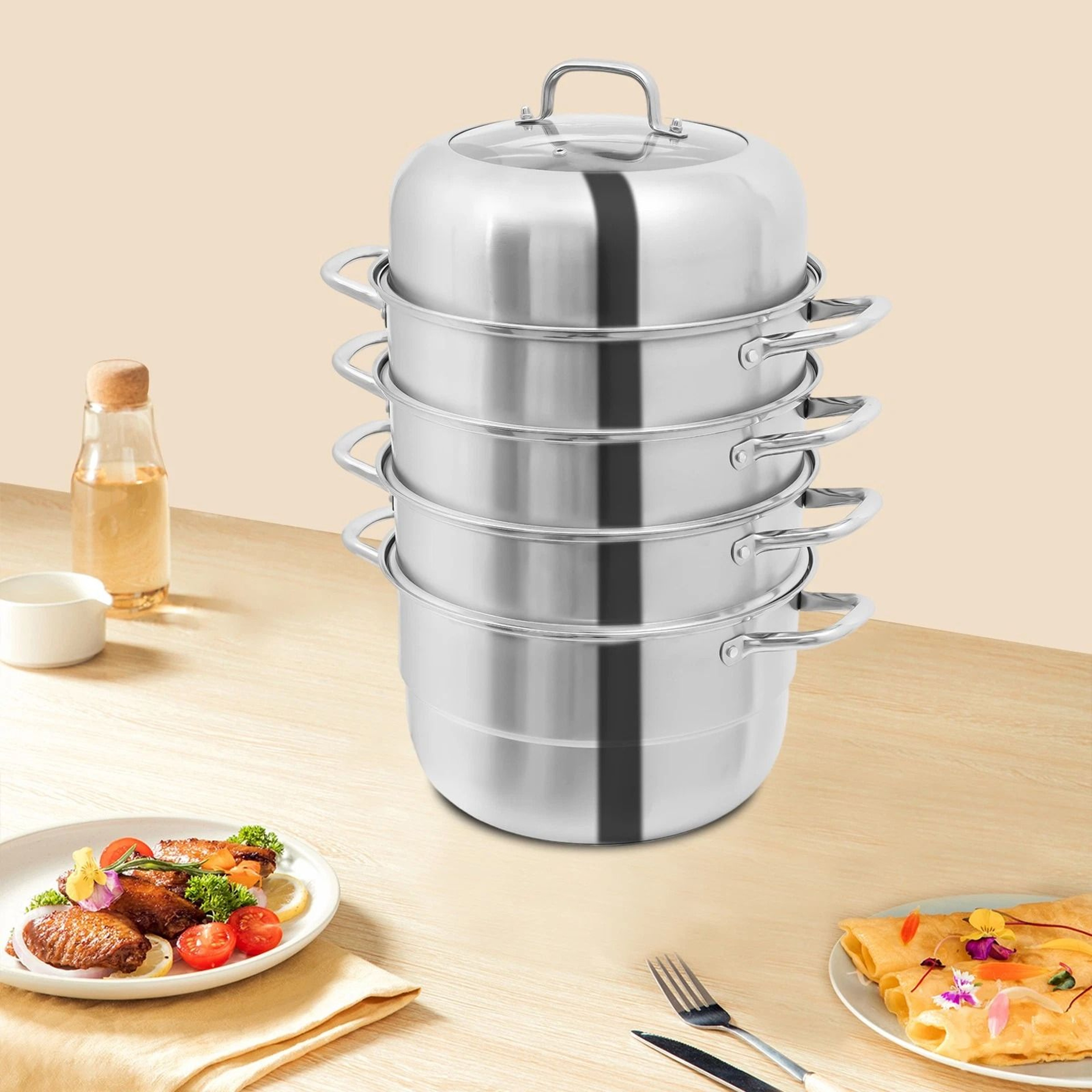 Stainless Steel Food Steamer Large Pot Cooker For Healthy Meals 0