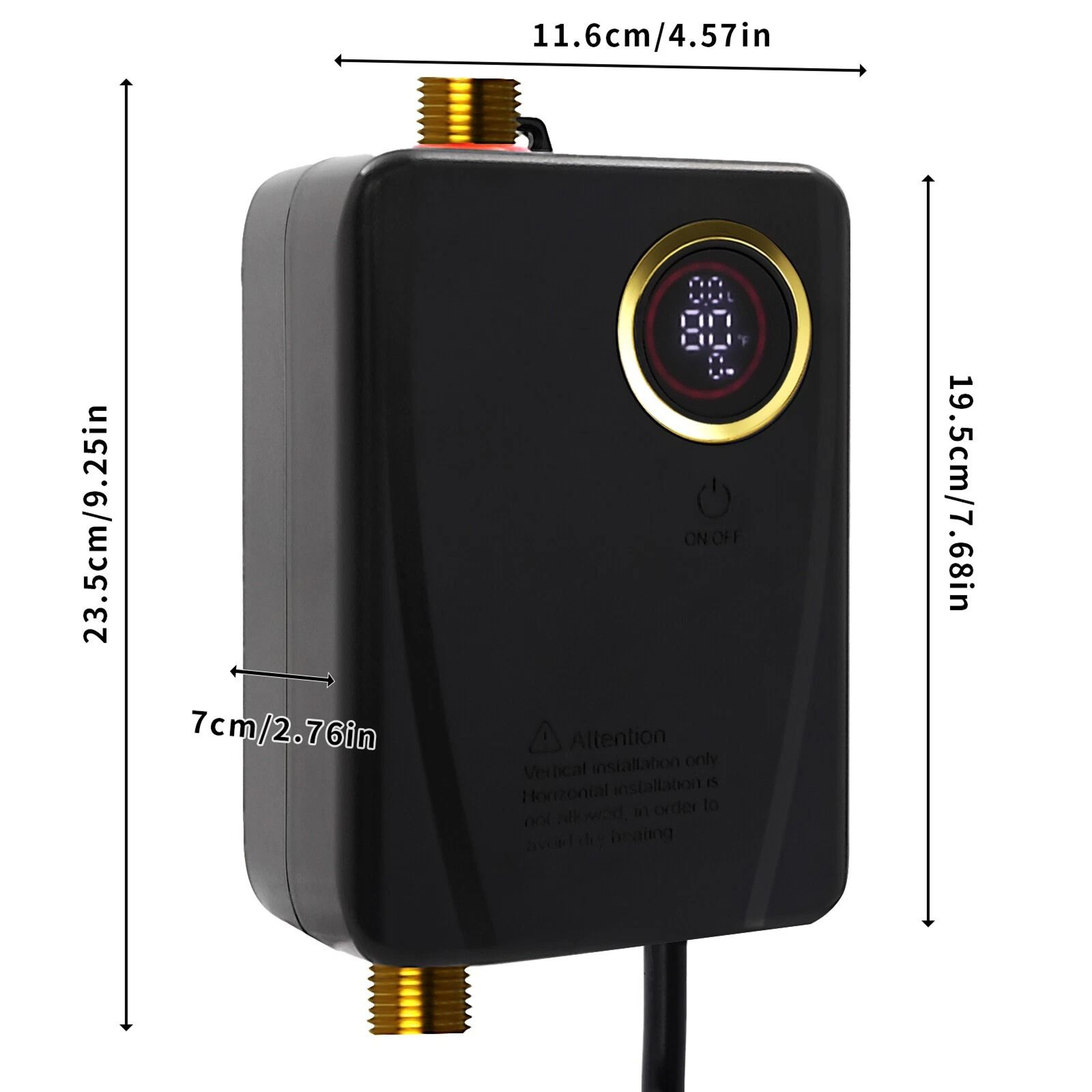 Instant Hot Water Heater Compact Electric Tankless Water Heater With LED Temperature Display 16