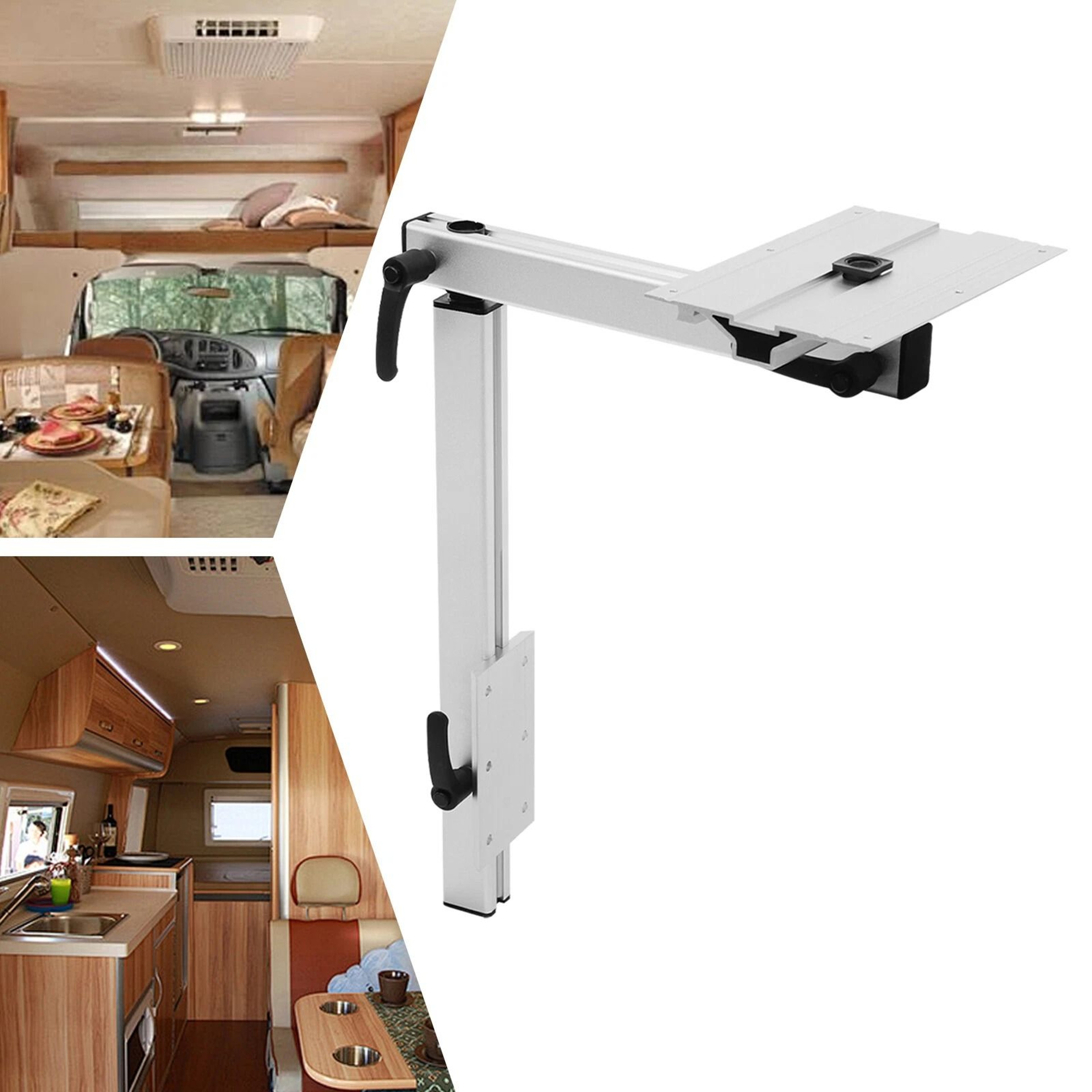 Premium Space Saving Adjustable RV Table Leg With Swivel Heavy Duty Aluminum RV Table Mount 3