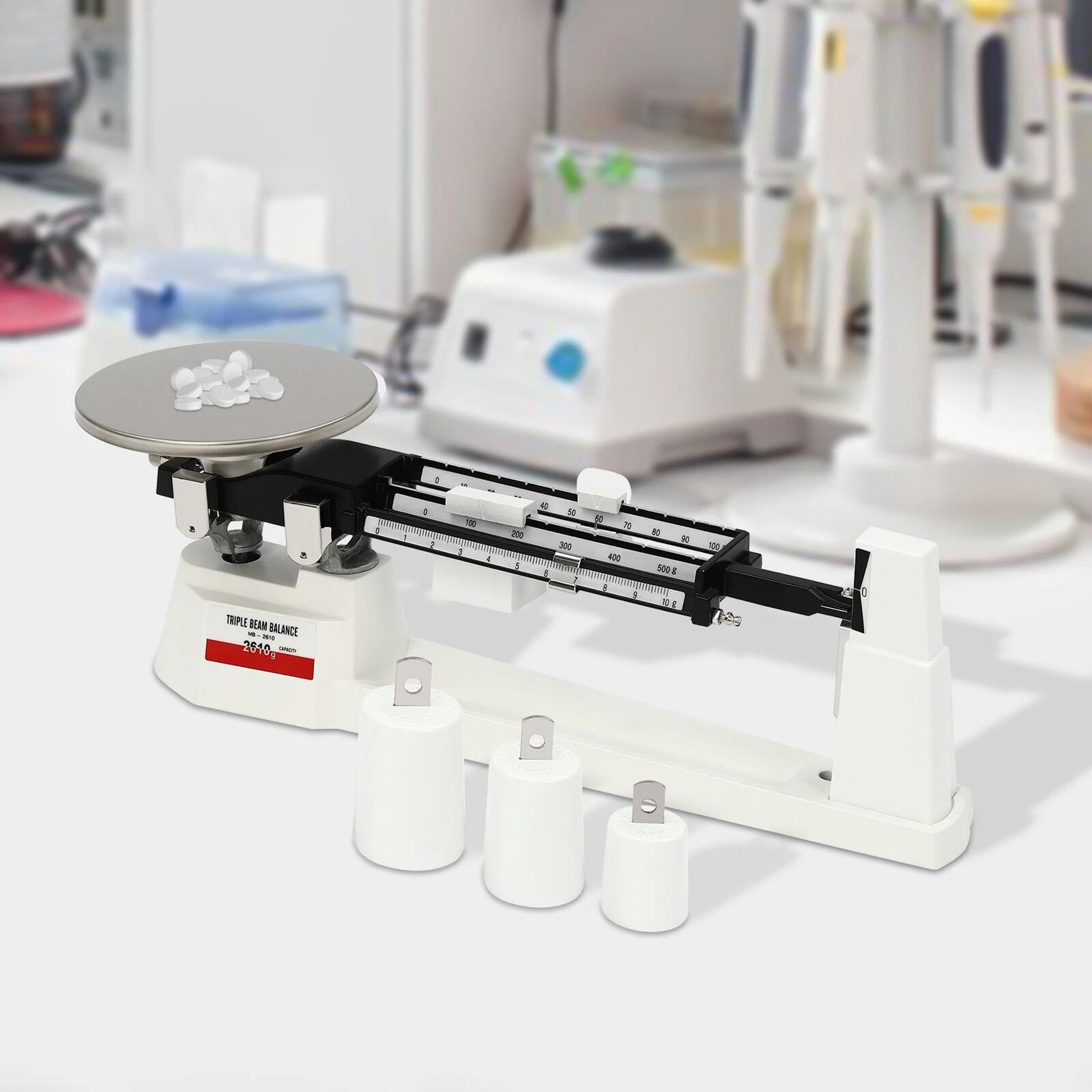 Precision Lab Triple Beam Balance Scale Stainless Steel Mechanical Beam Scale 15