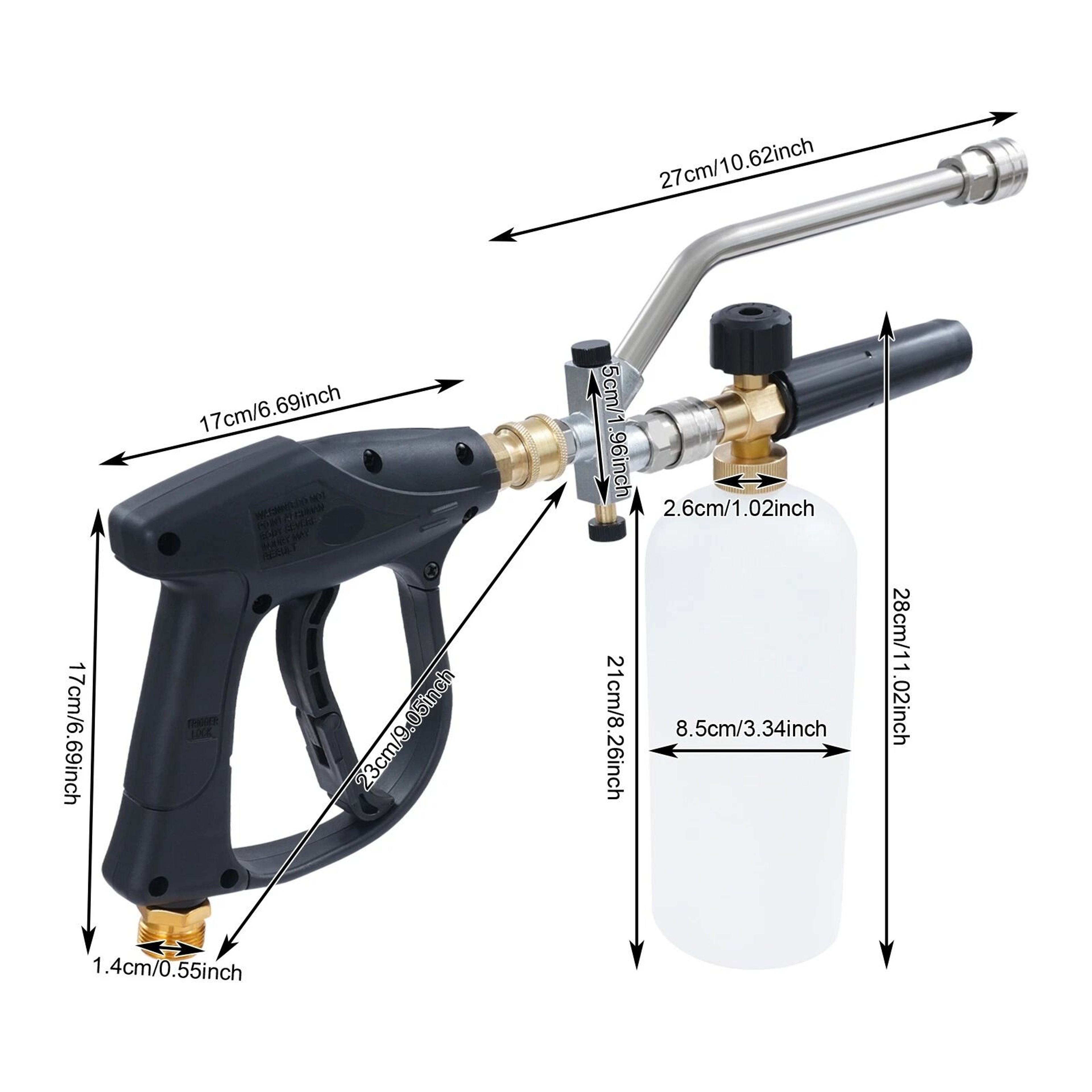 High Pressure Washer Gun  Replaceable Nozzle Cleaning Kit Universal Trigger Spray Gun 18