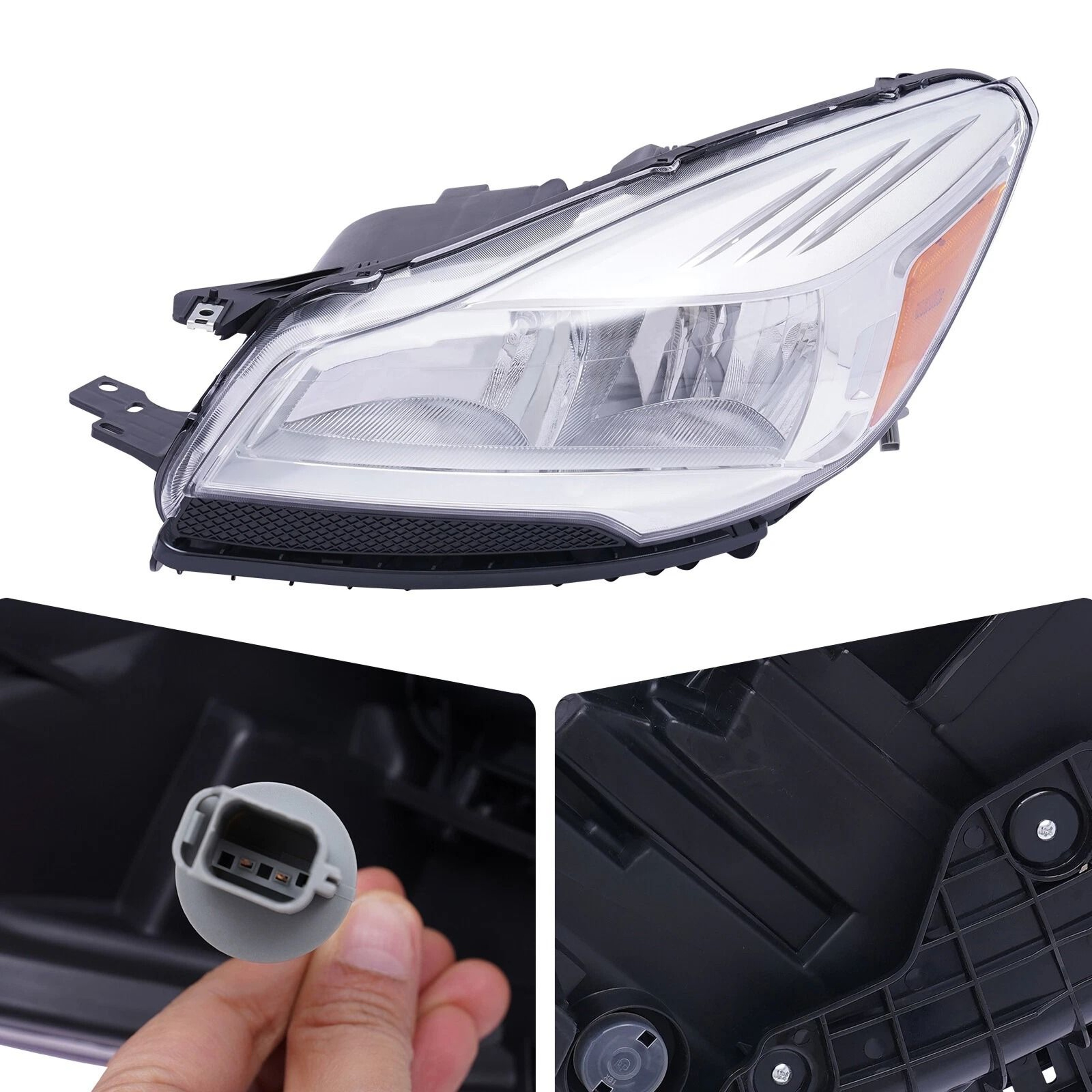 Premium Left Halogen Headlight Assembly For Ford Escape Direct Replacement 3