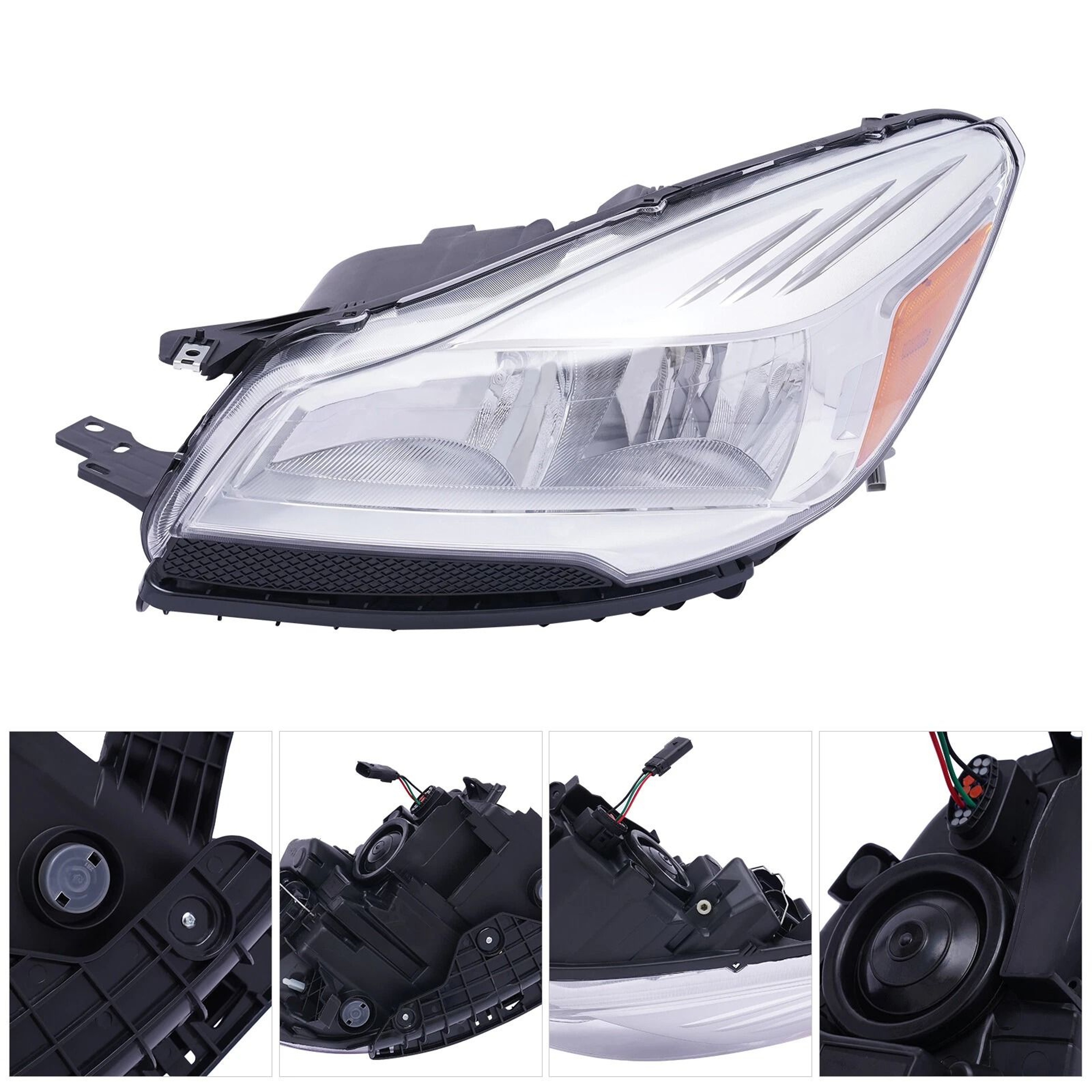 Premium Left Halogen Headlight Assembly For Ford Escape Direct Replacement 4
