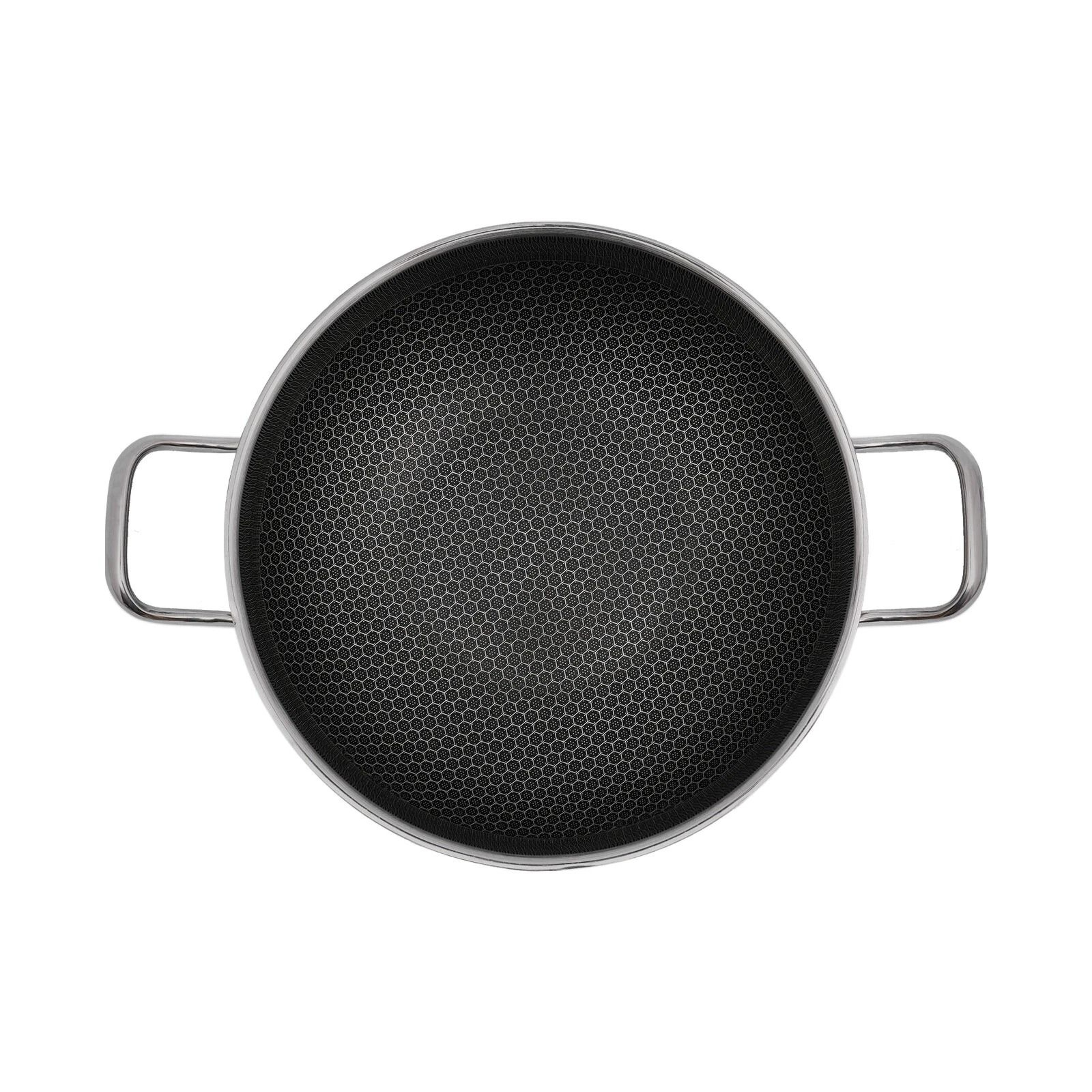 Premium Stainless Steel Frying Pan With Lid Durable Everyday Cooking Cookware 9