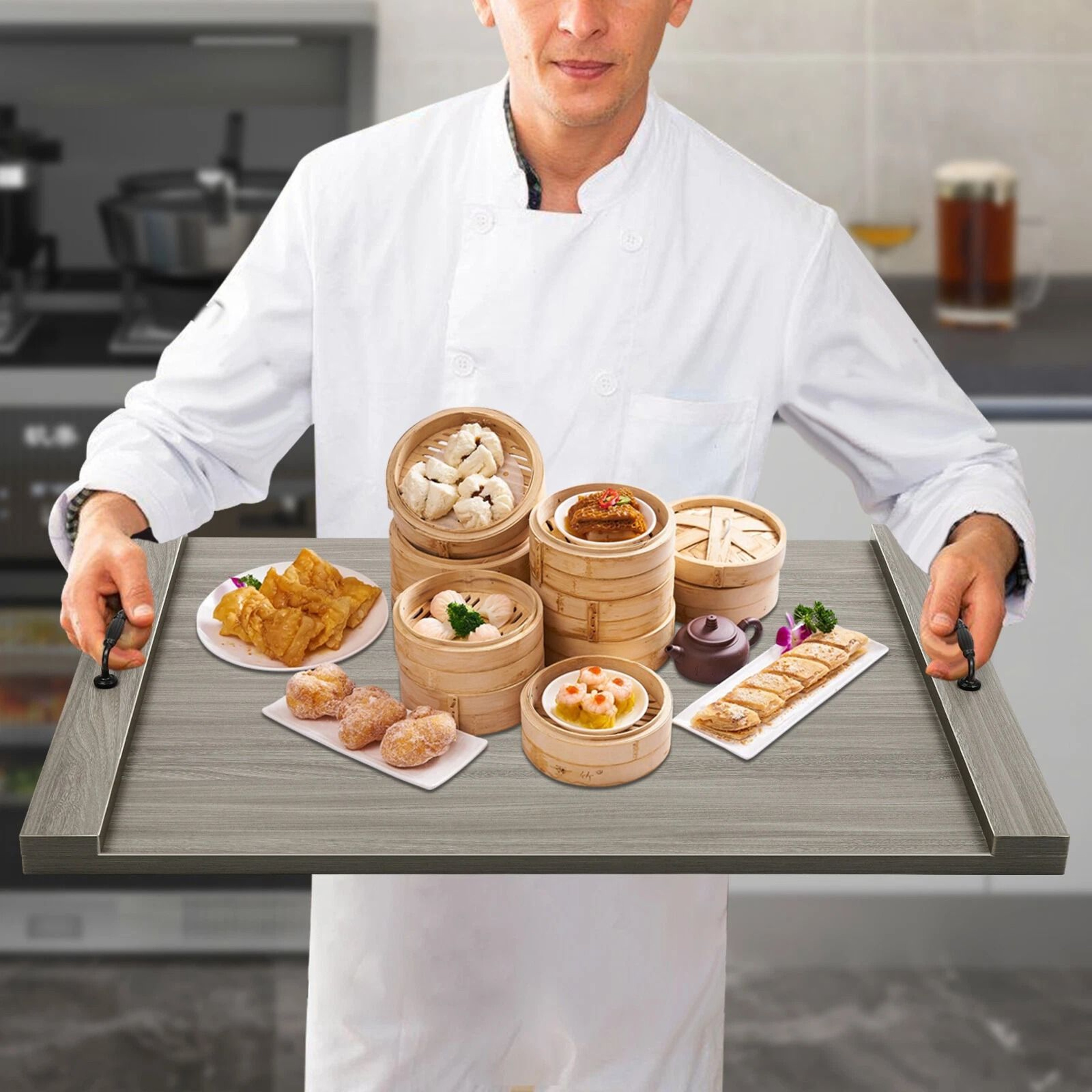 Premium Kitchen Wooden Stove Top Cover  Noodle Board For Gas Or Electric Stove Space Saving Counter 3