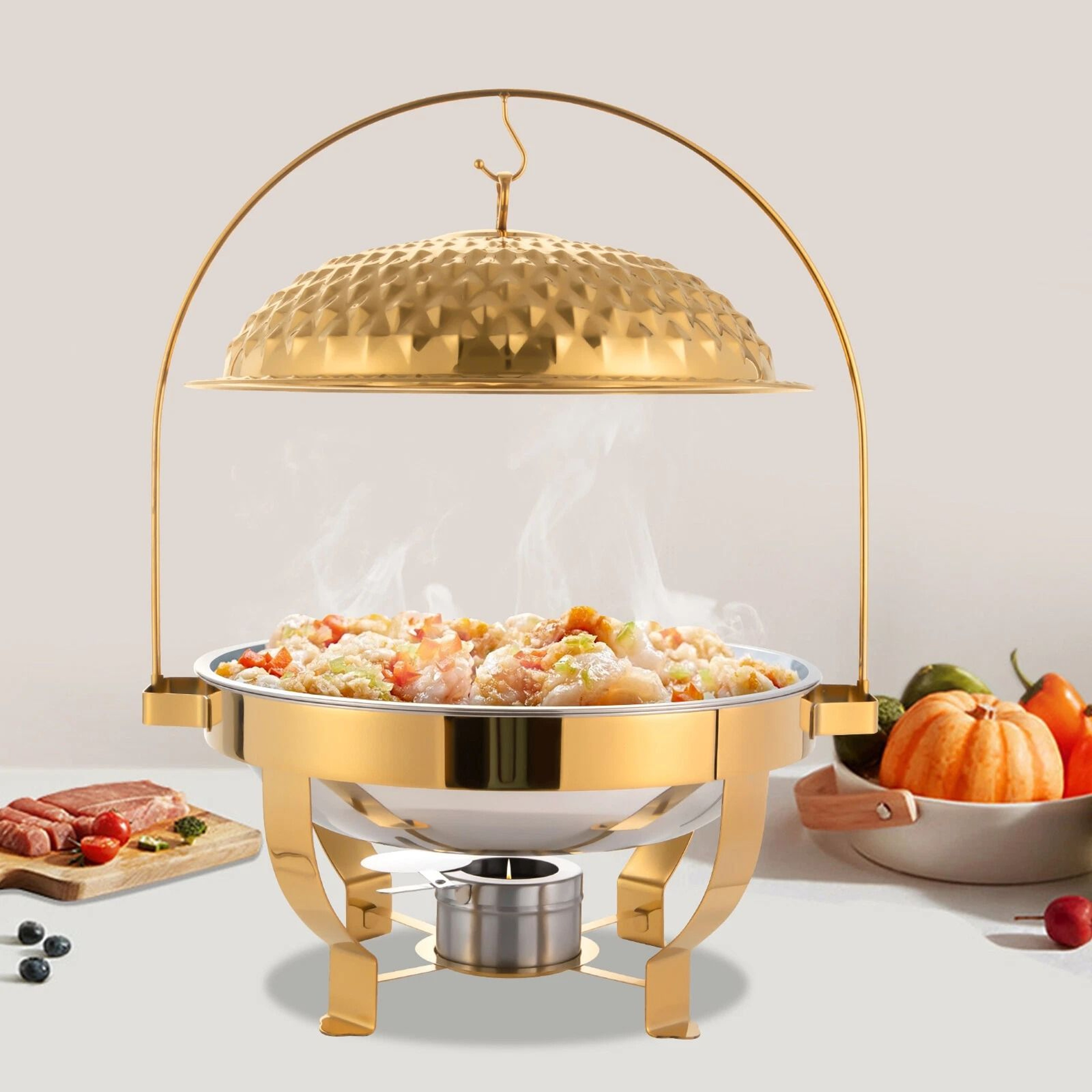 Premium Roll Top Chafing Dish Buffet Set Stainless Steel Chafer Food Warmer 2