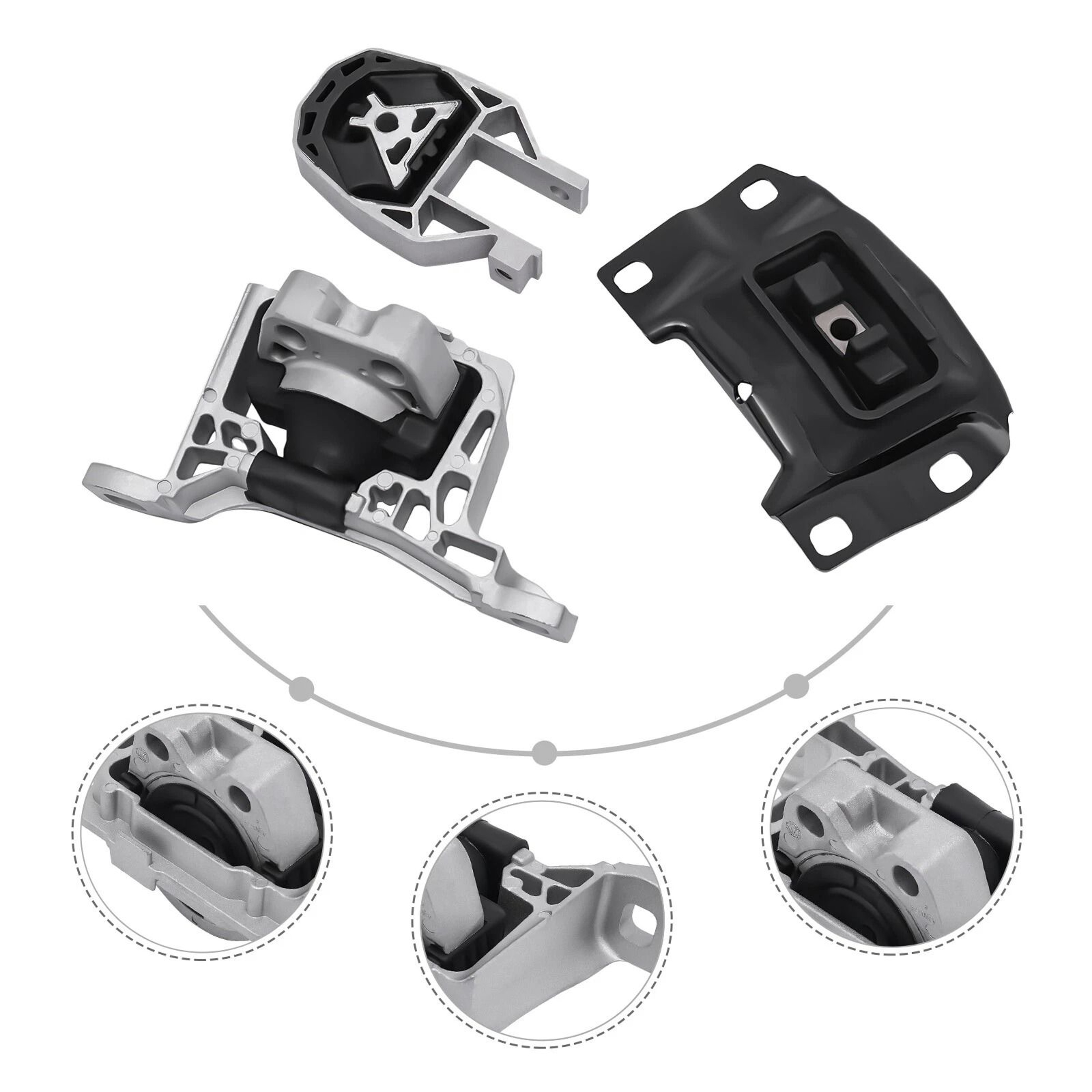 Ford Focus Engine  Transmission Mount Kit Motor Mount Set 3
