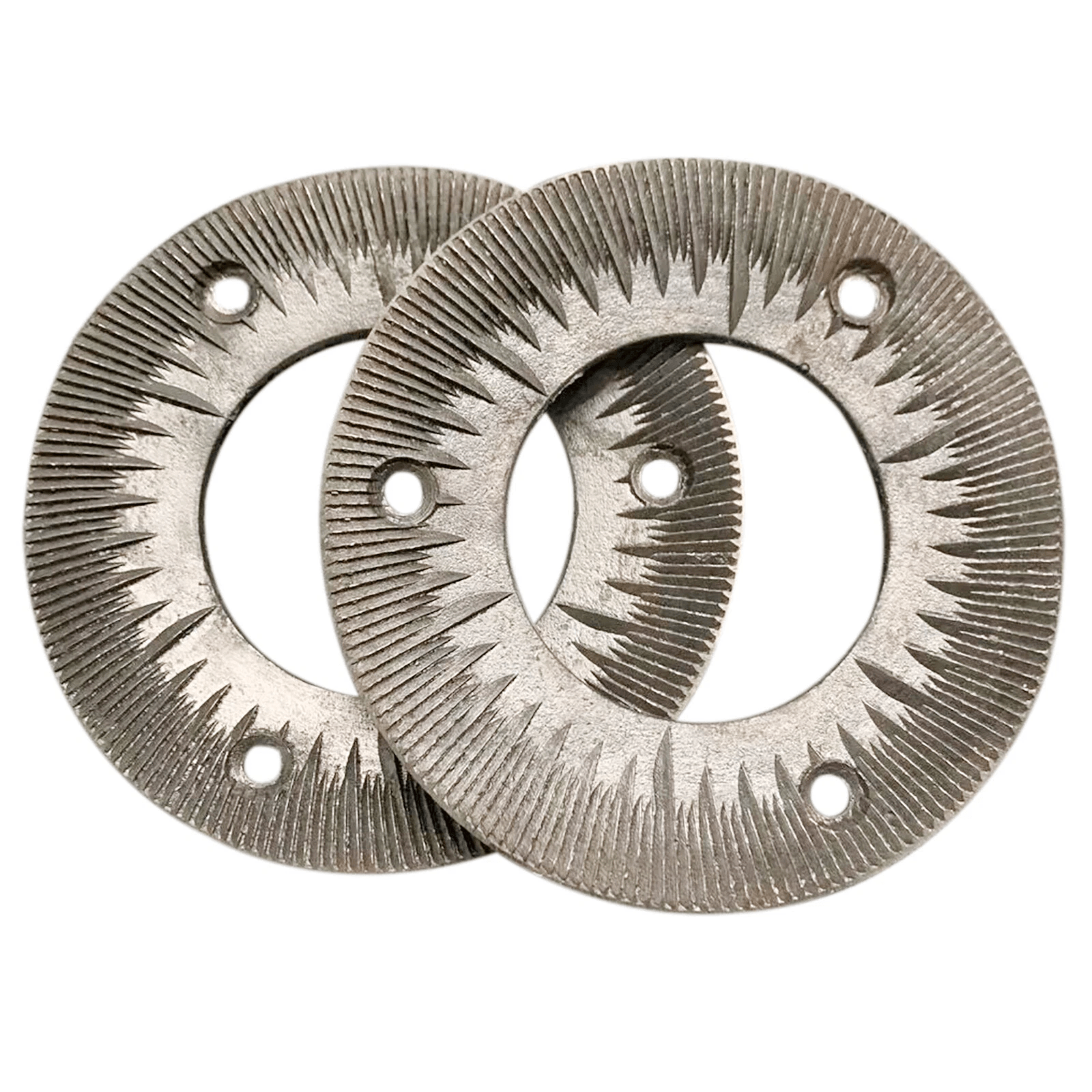 Premium Grain Mill Grinding Plates Replacement Set Fine Cast Steel Dry Grinding Discs 7