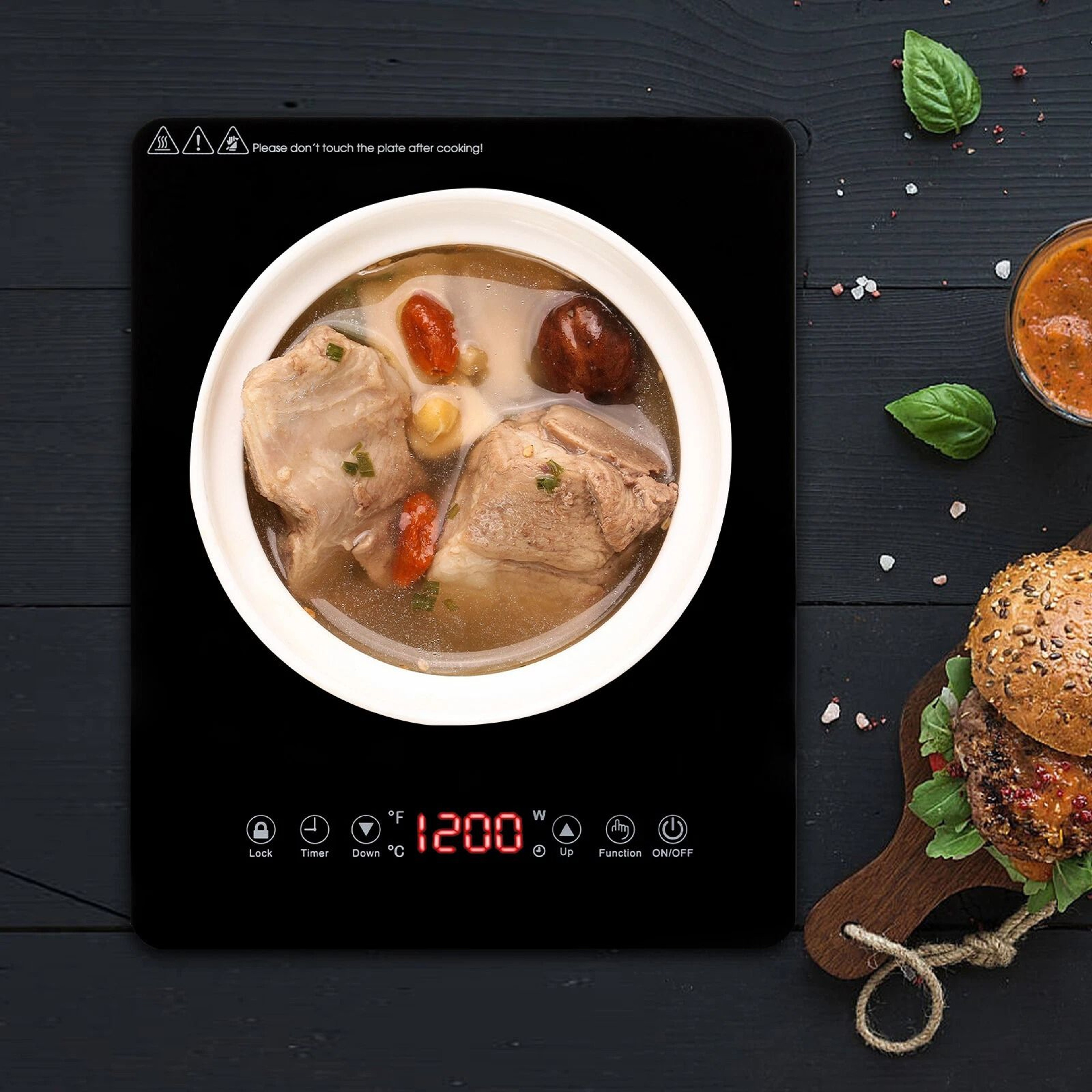 Portable Induction Cooktop Single Countertop Burner With Timer 3