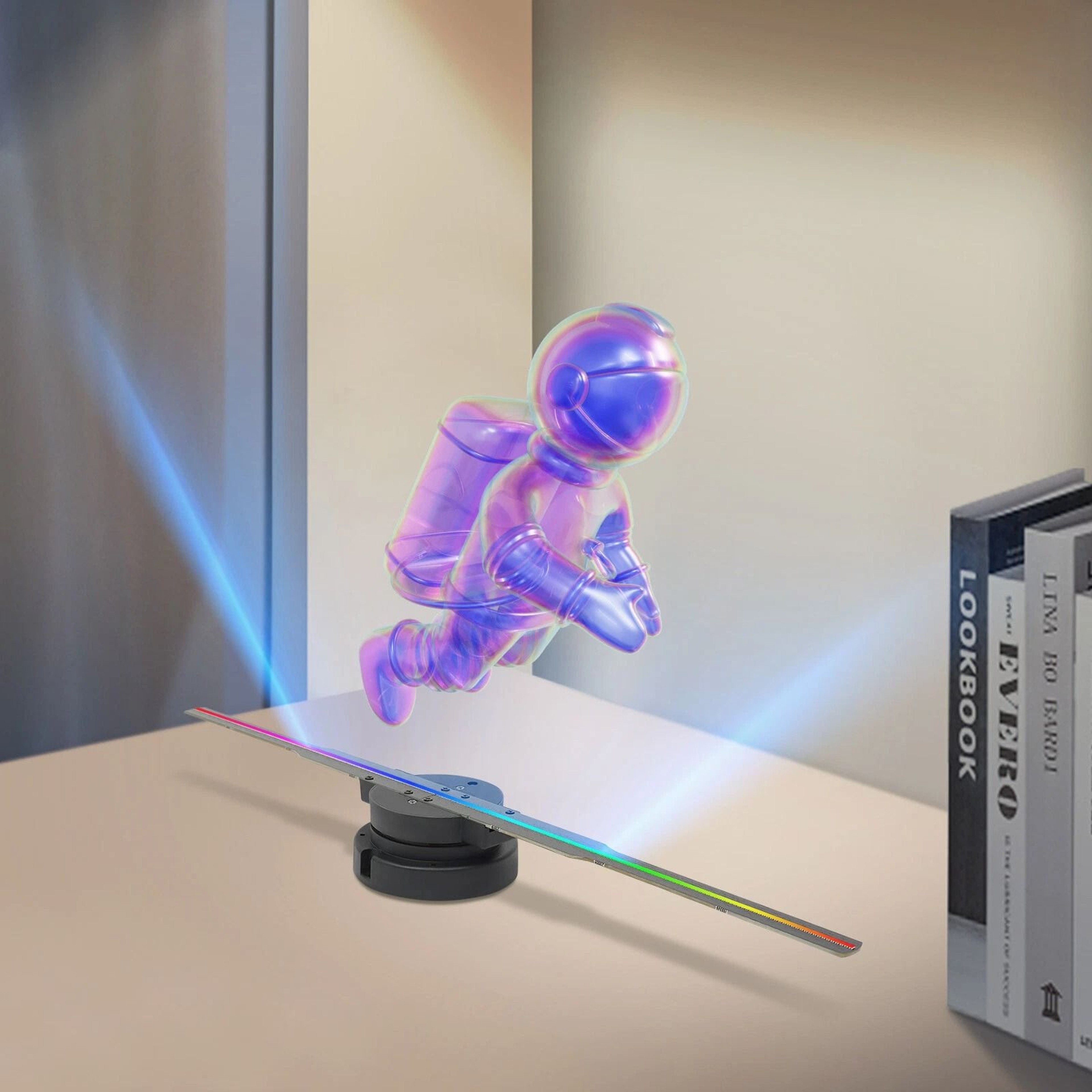 Holographic Fan Projector RGB LED Hologram Display With Remote Control 2