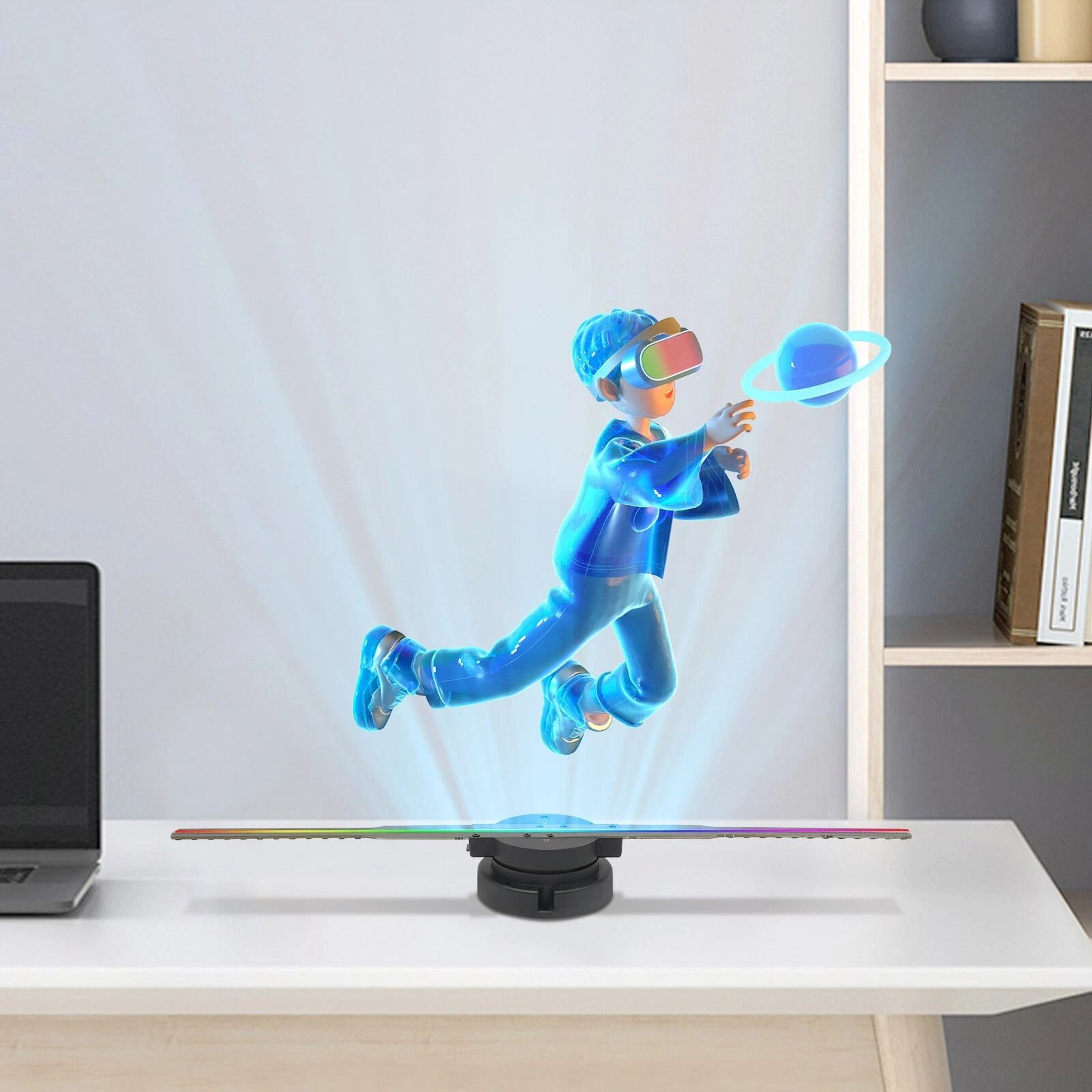 Holographic Fan Projector RGB LED Hologram Display With Remote Control 1