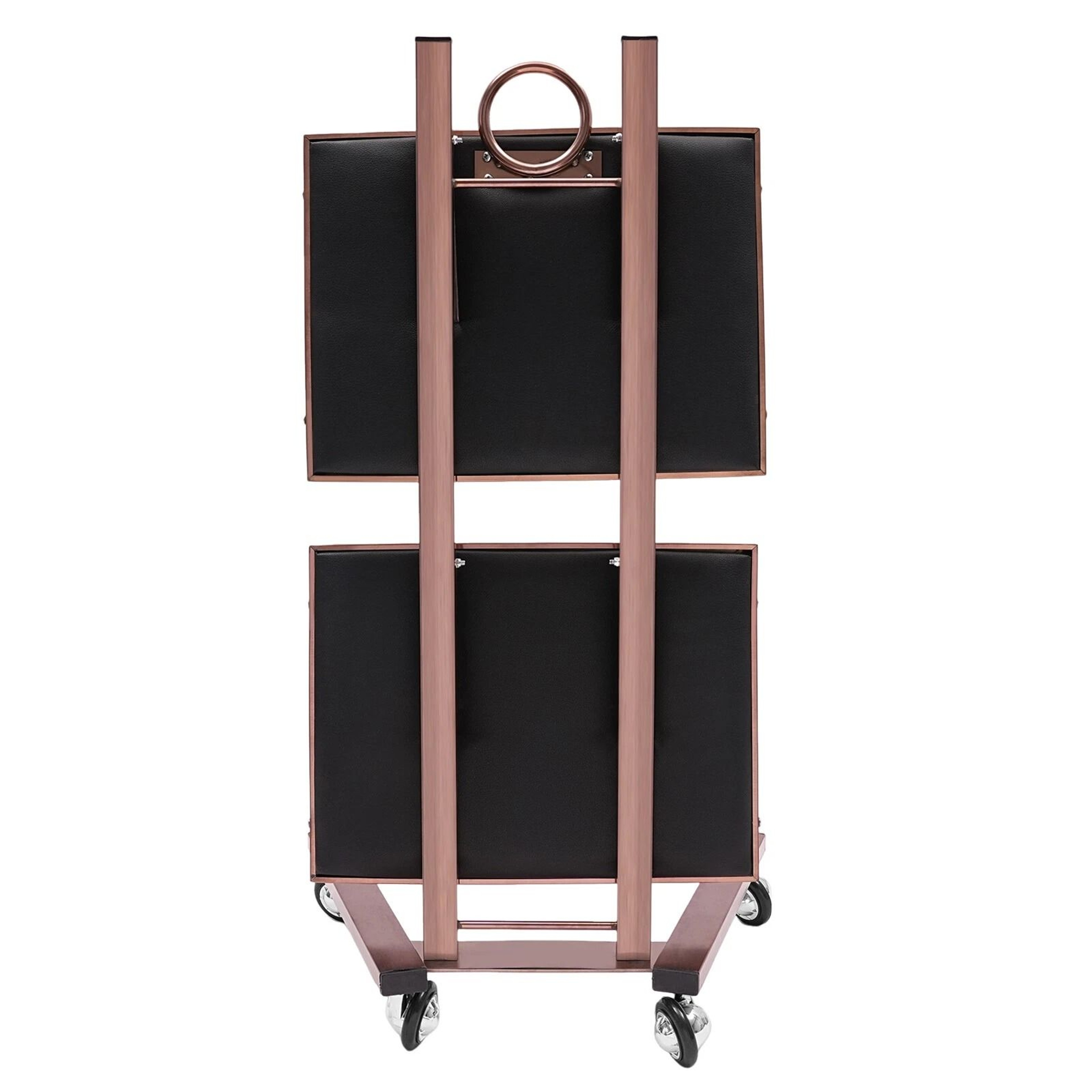 Rose Gold Salon Trolley Cart With Folding Rolling Tray For Barber Shop And Beauty Station 10