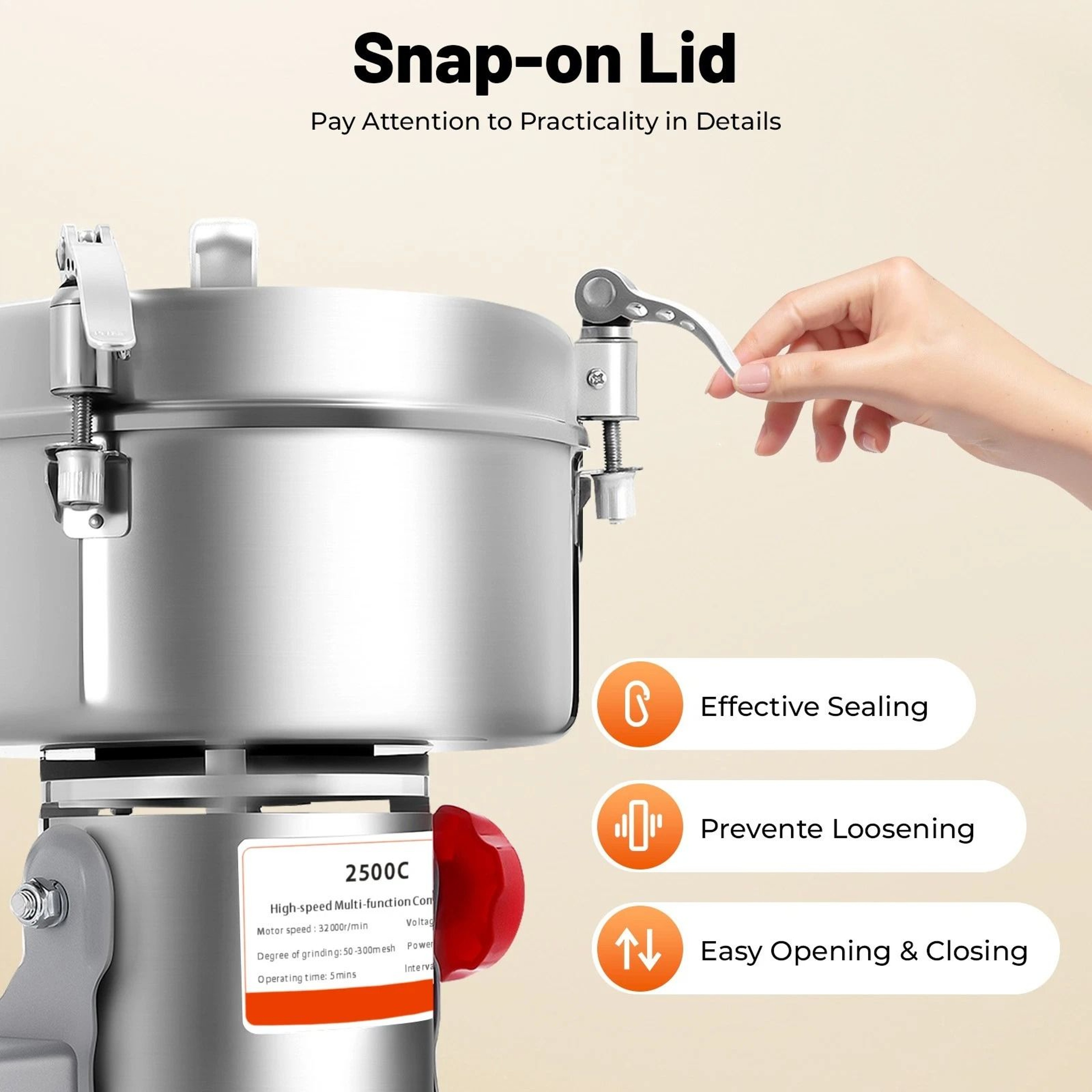 Commercial Spice Grinder Electric Grain Mill For Fast Dry Grinding 6