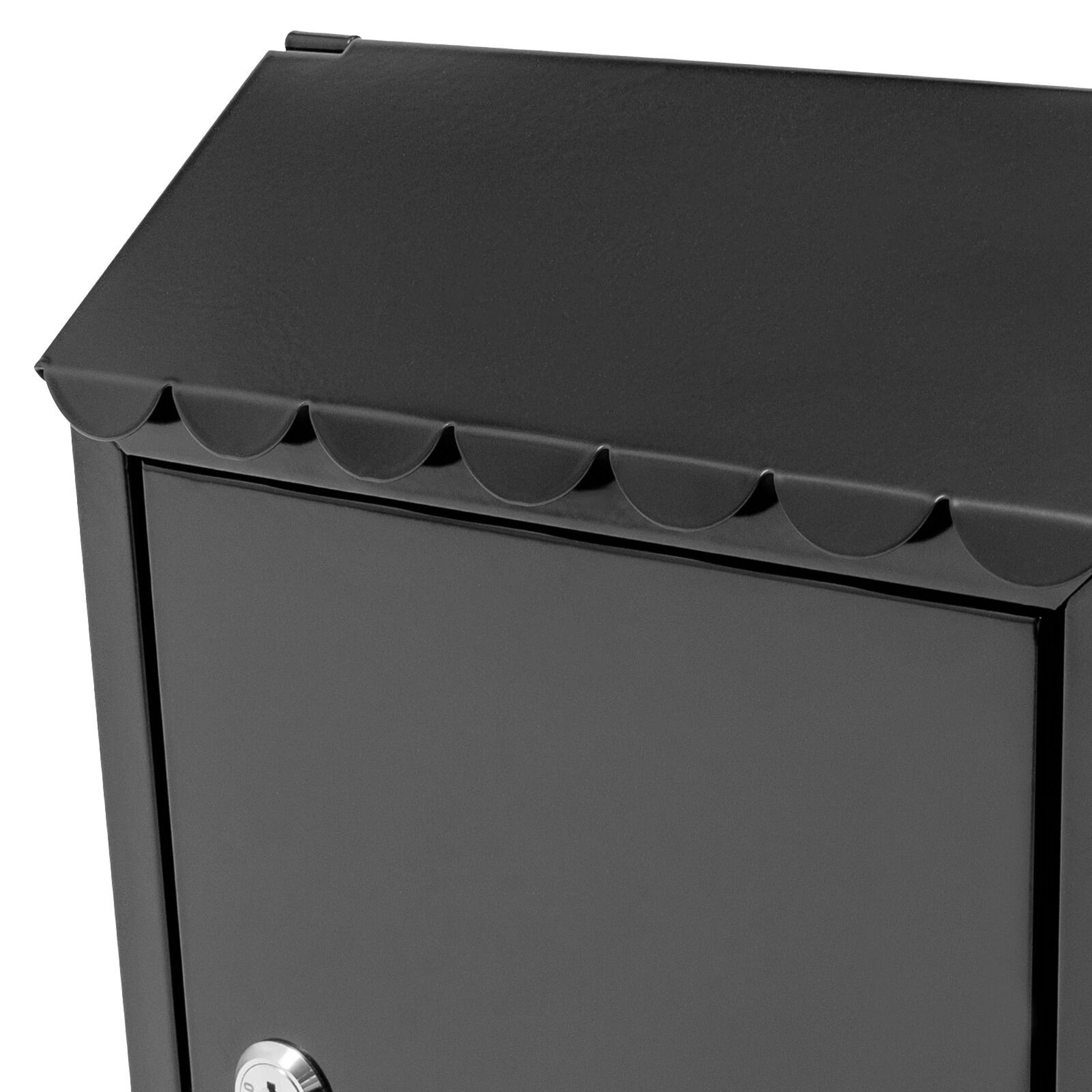 Modern Black Wall Mounted Locking Mailbox Waterproof Outdoor Drop Box 9