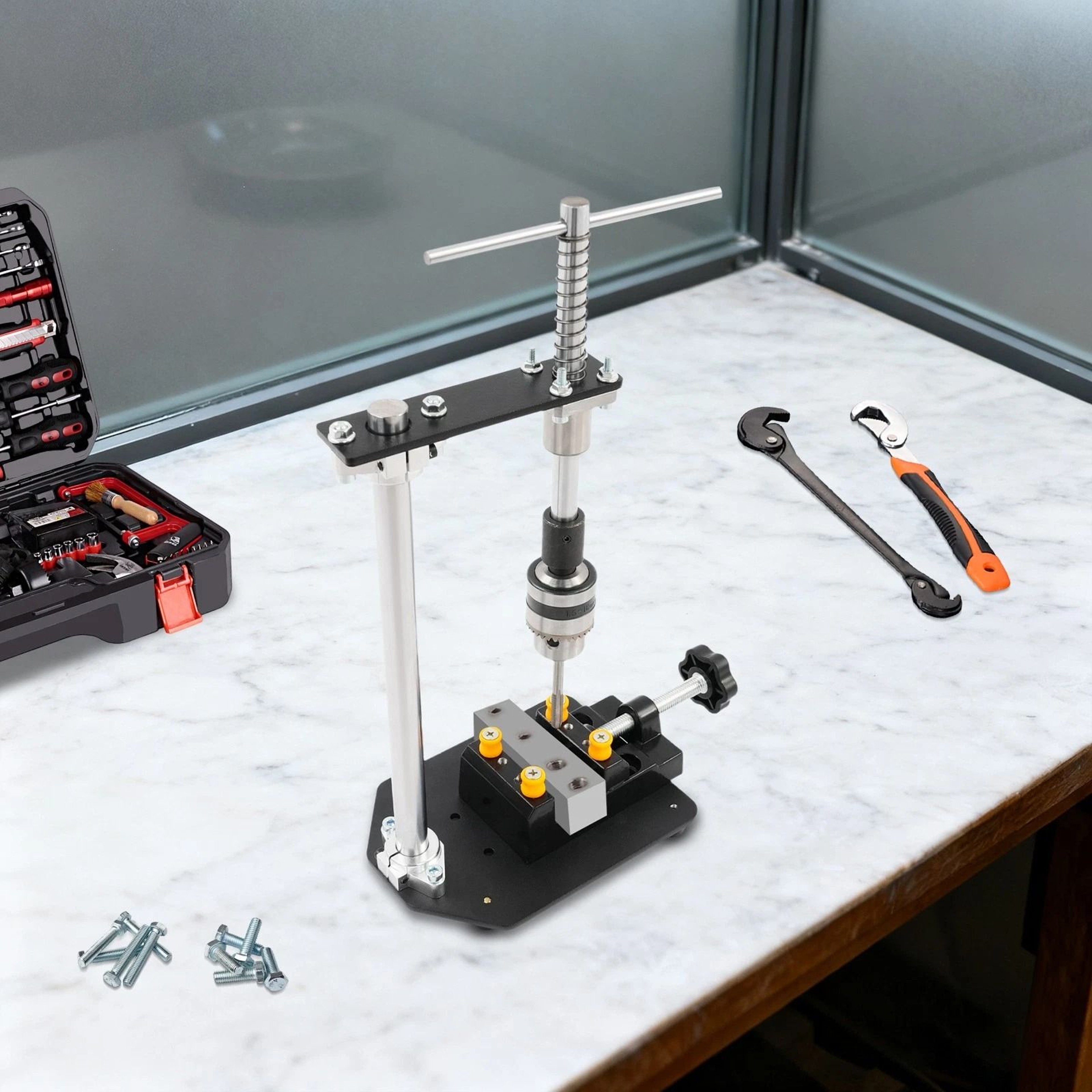 Precision Manual Tapping Tool Kit With Vertical Hand Tapper And Vise 3