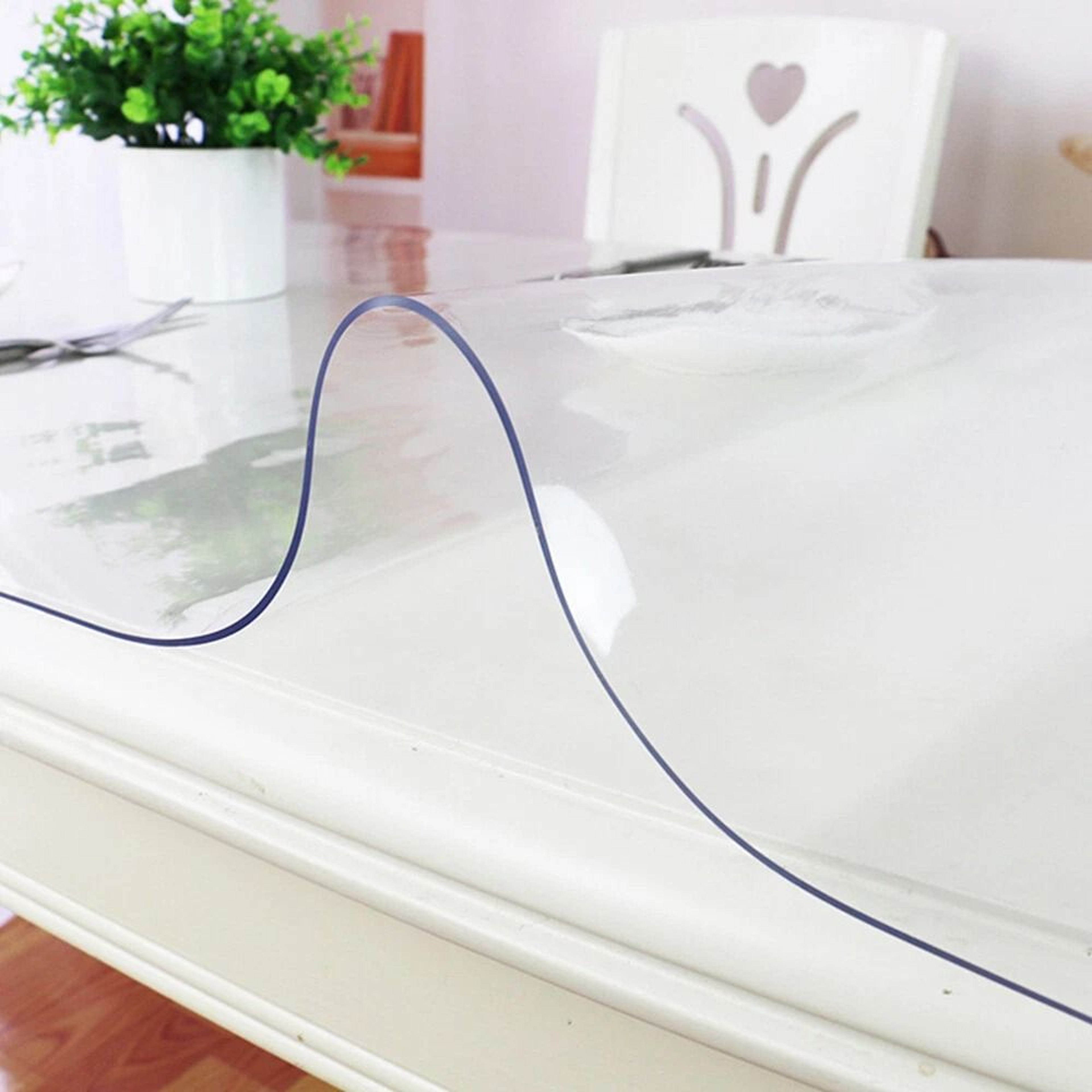 Clear PVC Table Protector Waterproof Transparent Desk Mat 0