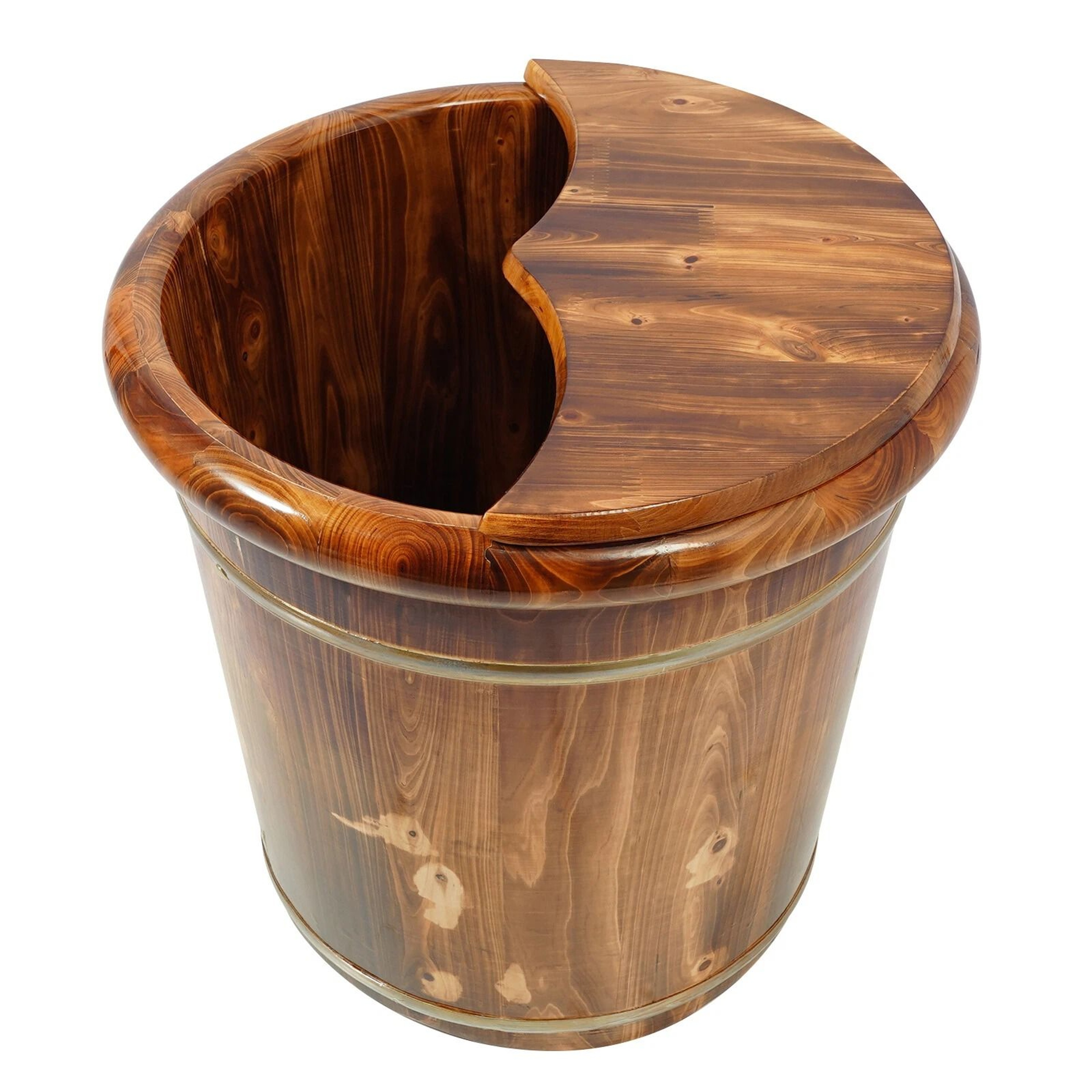 Natural Wooden Foot Bath Bucket With Massage Roller For Relaxing Foot Soaks 8
