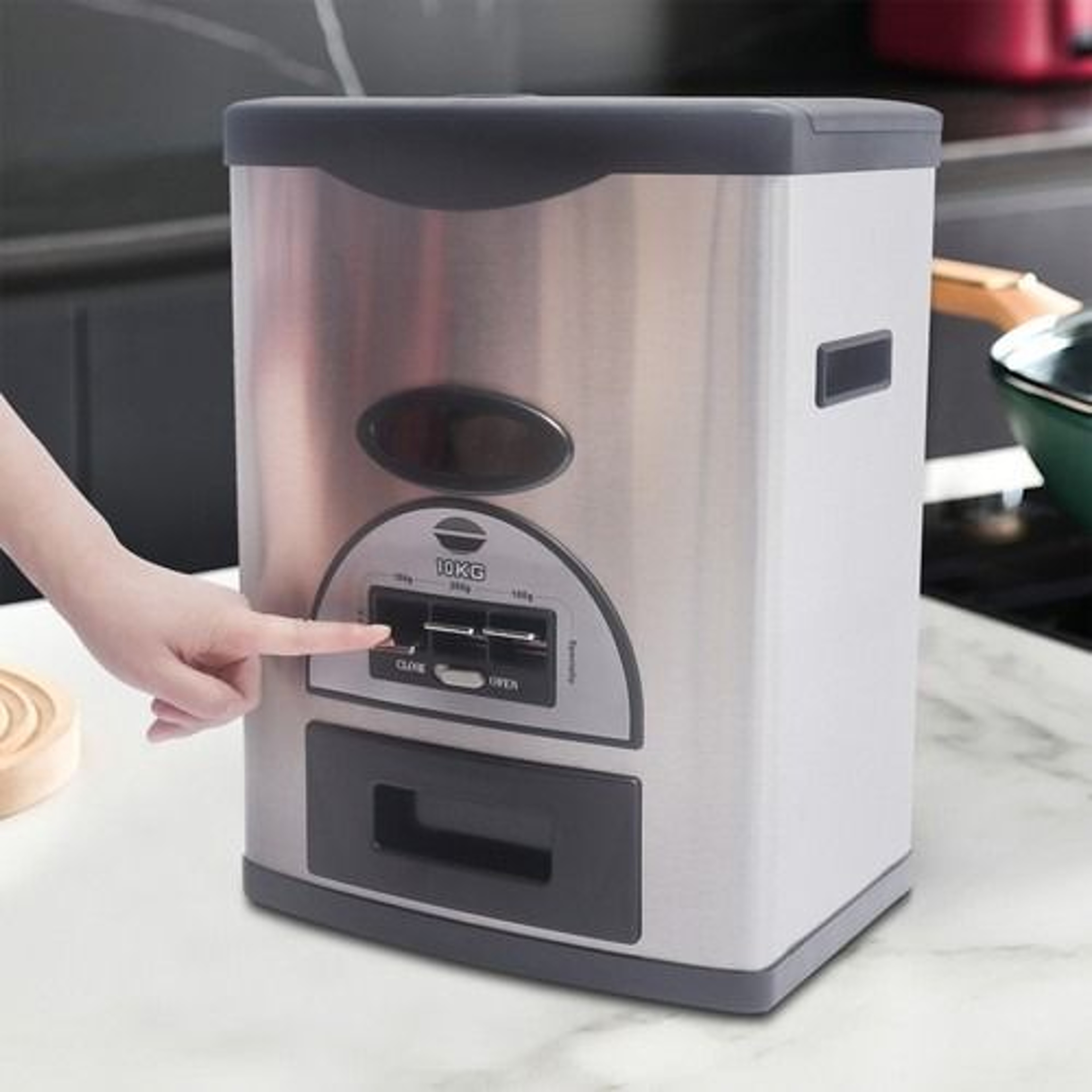 Premium Automatic Rice Dispenser Airtight Grain Storage Container 0