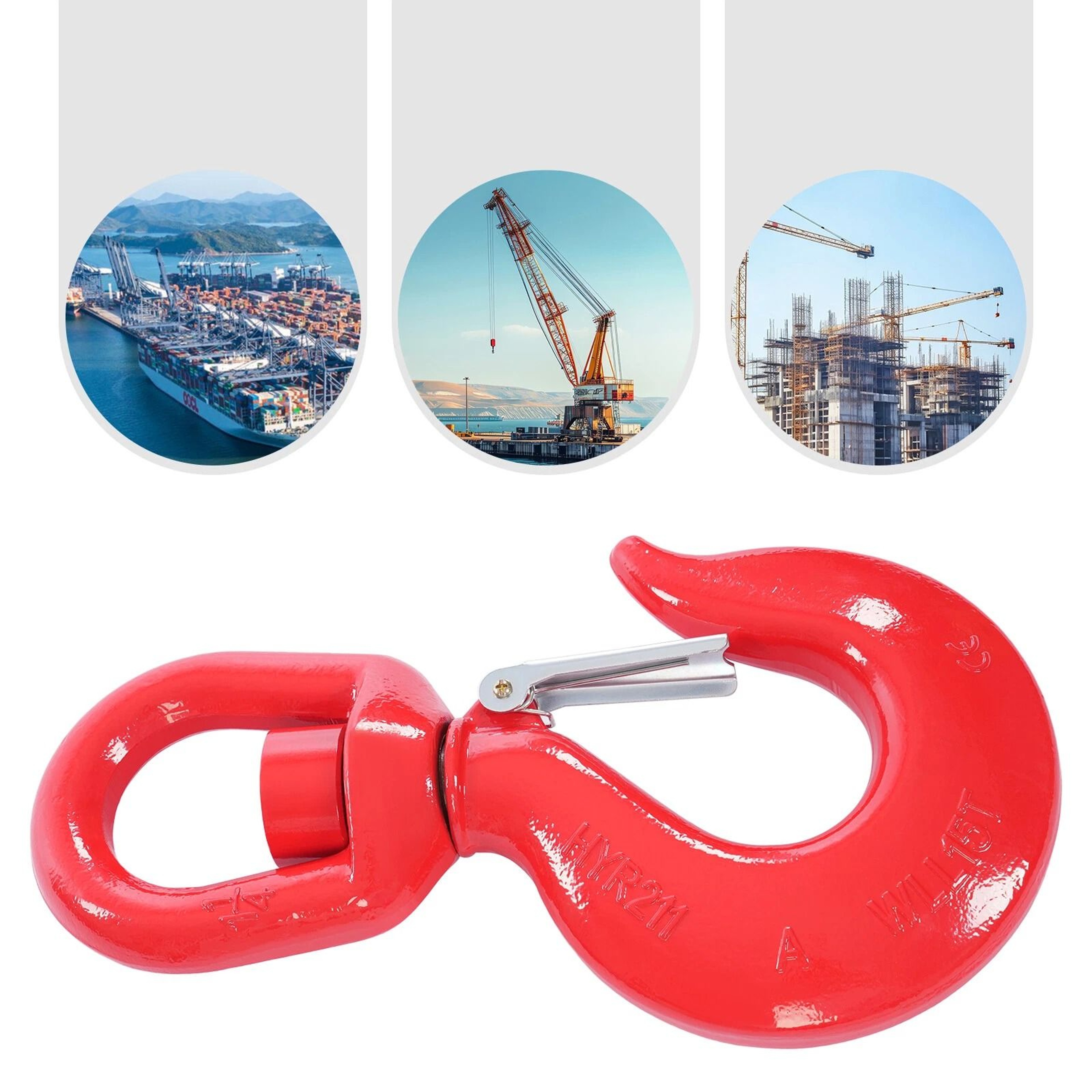 Heavy Duty Swivel Lifting Hook With Safety Latch Premium Locking Swivel Hook 9