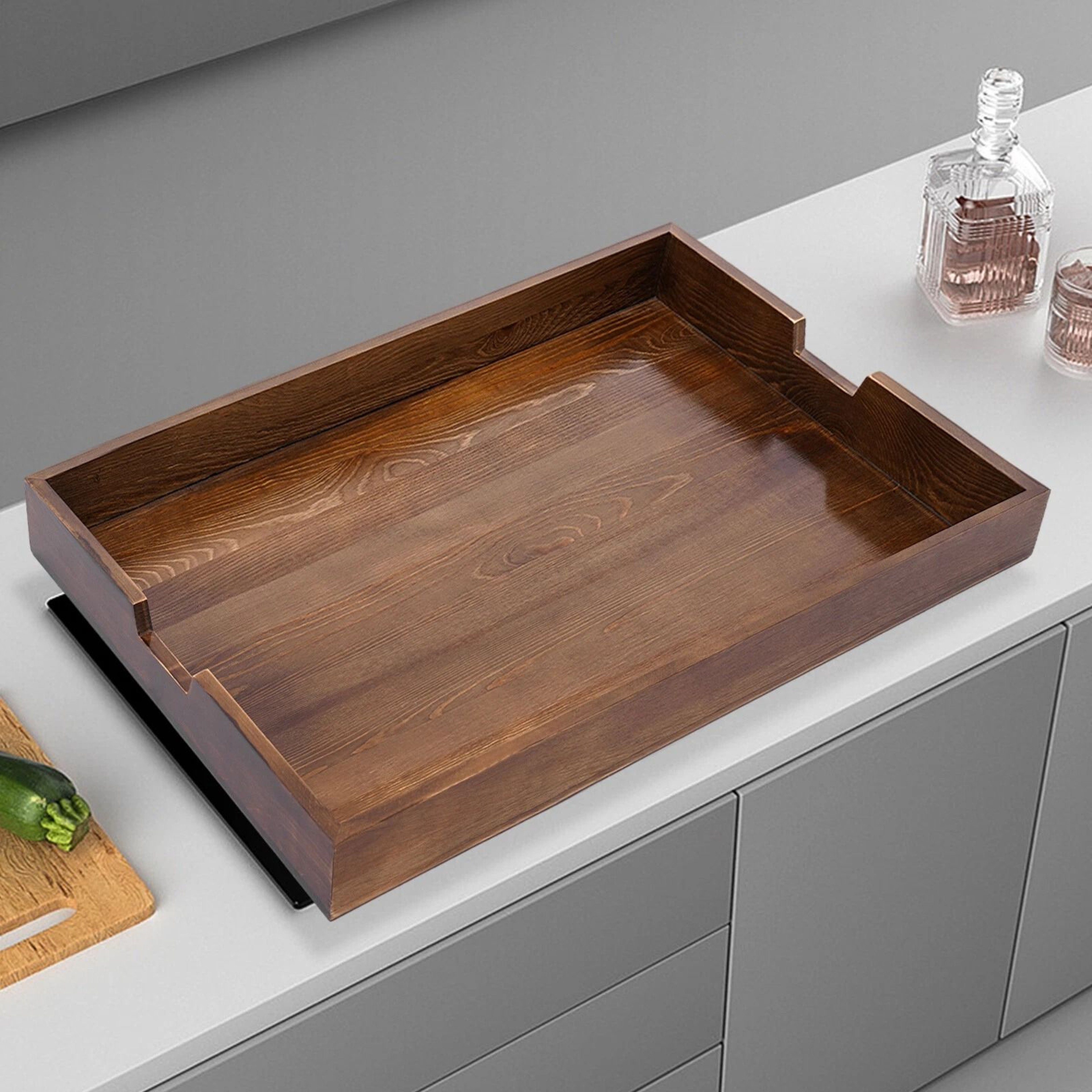 Wooden Noodle Board Stove Cover With Built In Handles For Extra Kitchen Counter Space 4
