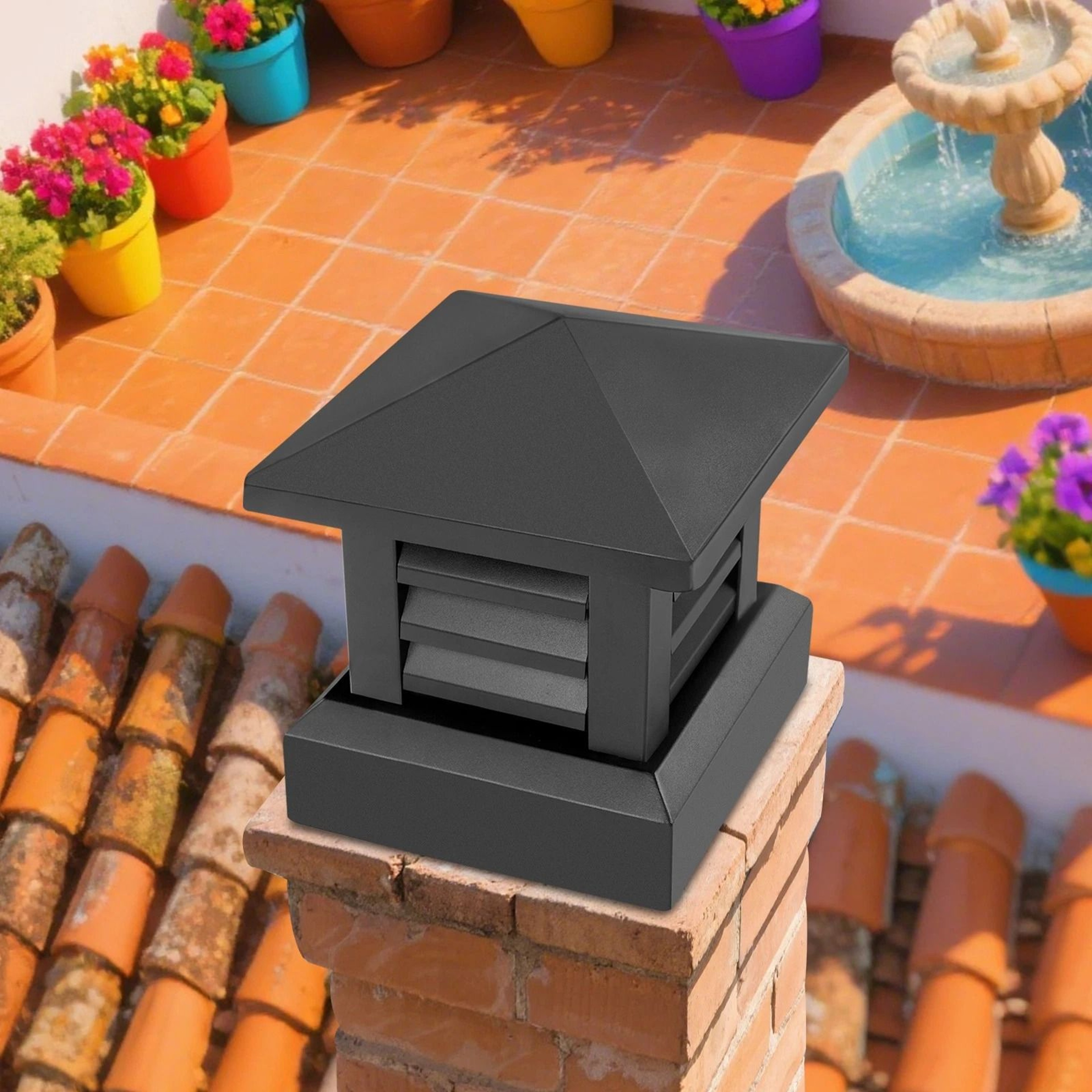 Premium Aluminum Chimney Cap  Chimney Cover Durable Black Fireplace Protection 0
