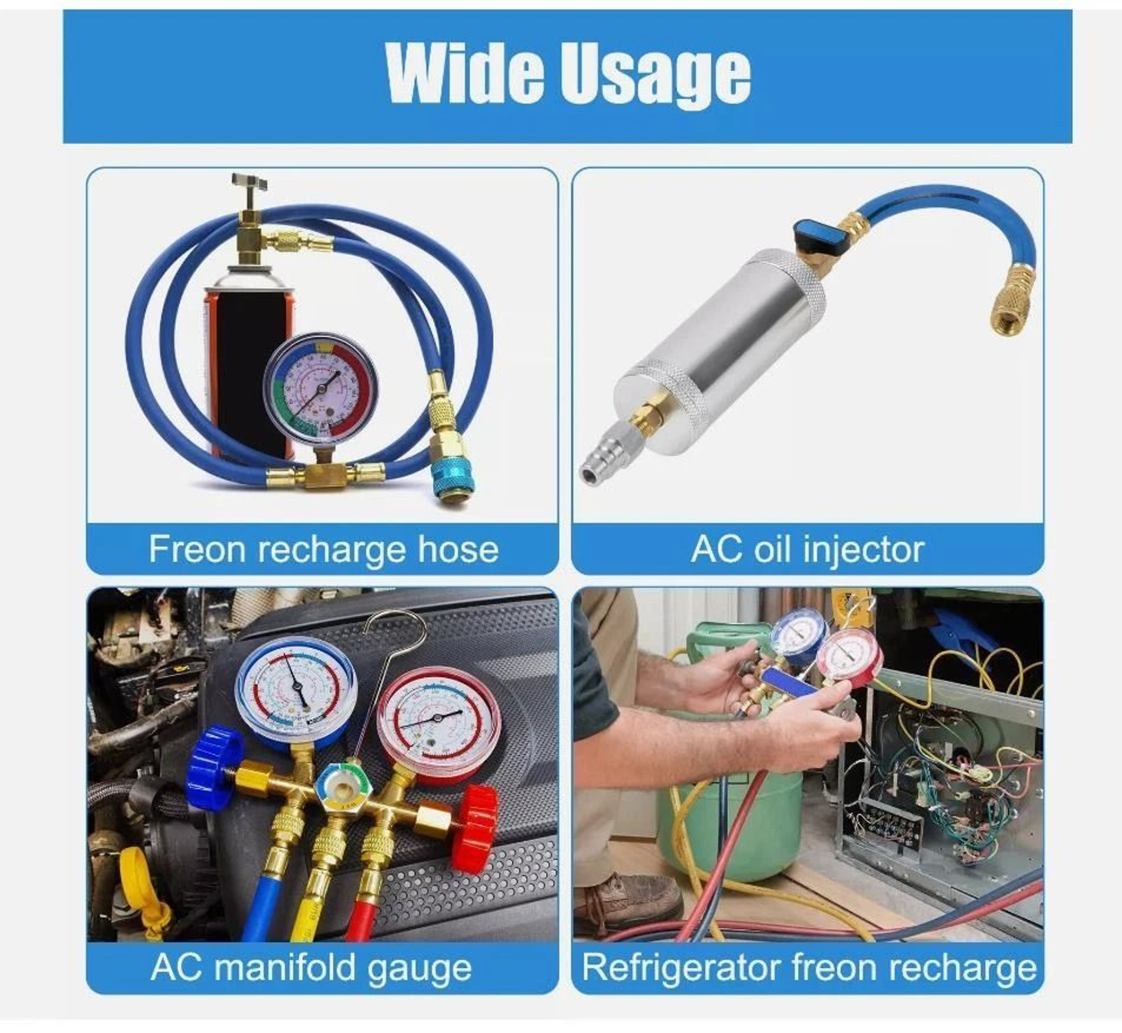 Premium Adapter Kit With High Low Side Car AC Quick Couplers 2