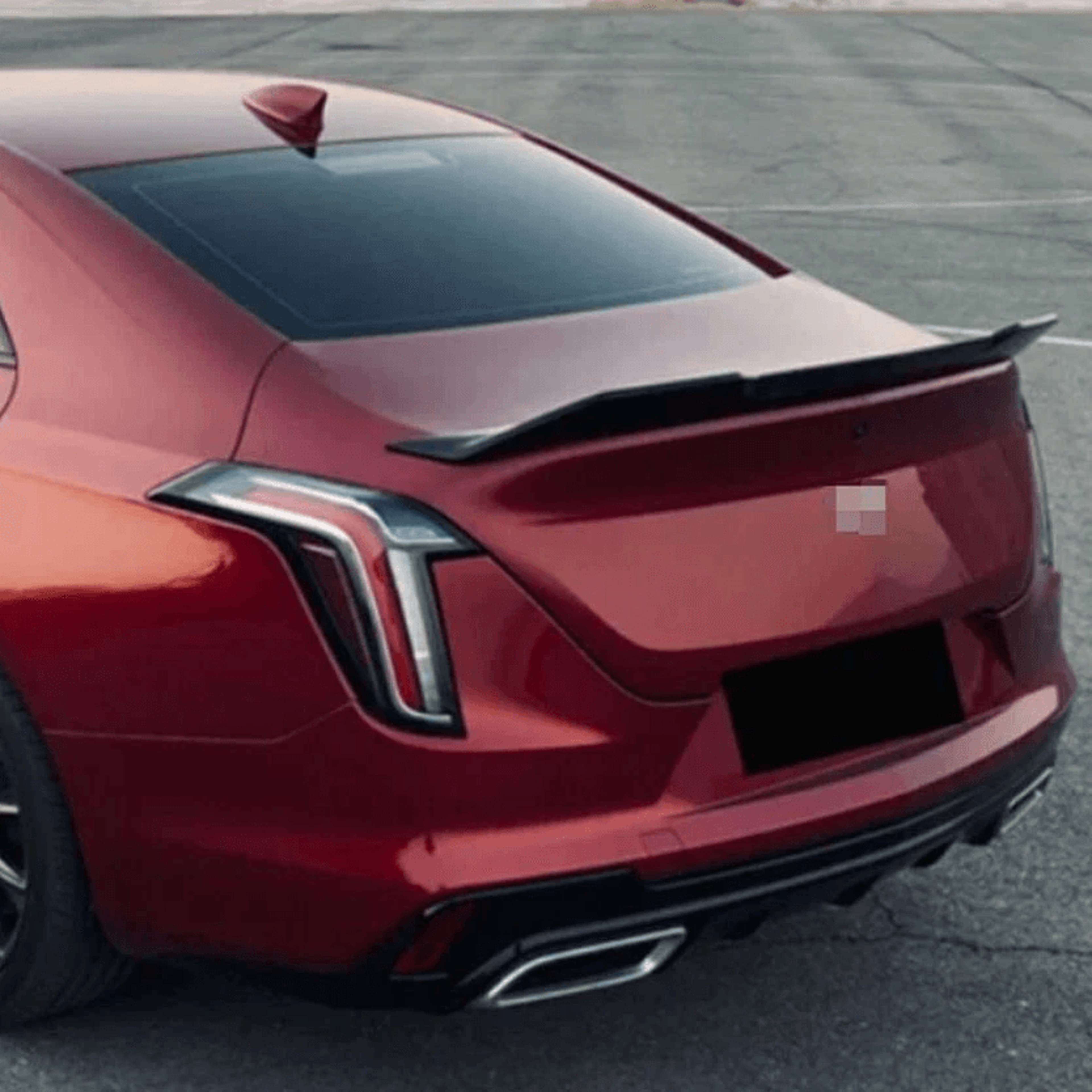Premium Gloss Black Cadillac CT V Wing Spoiler High Kick Rear Duckbill Spoiler 3