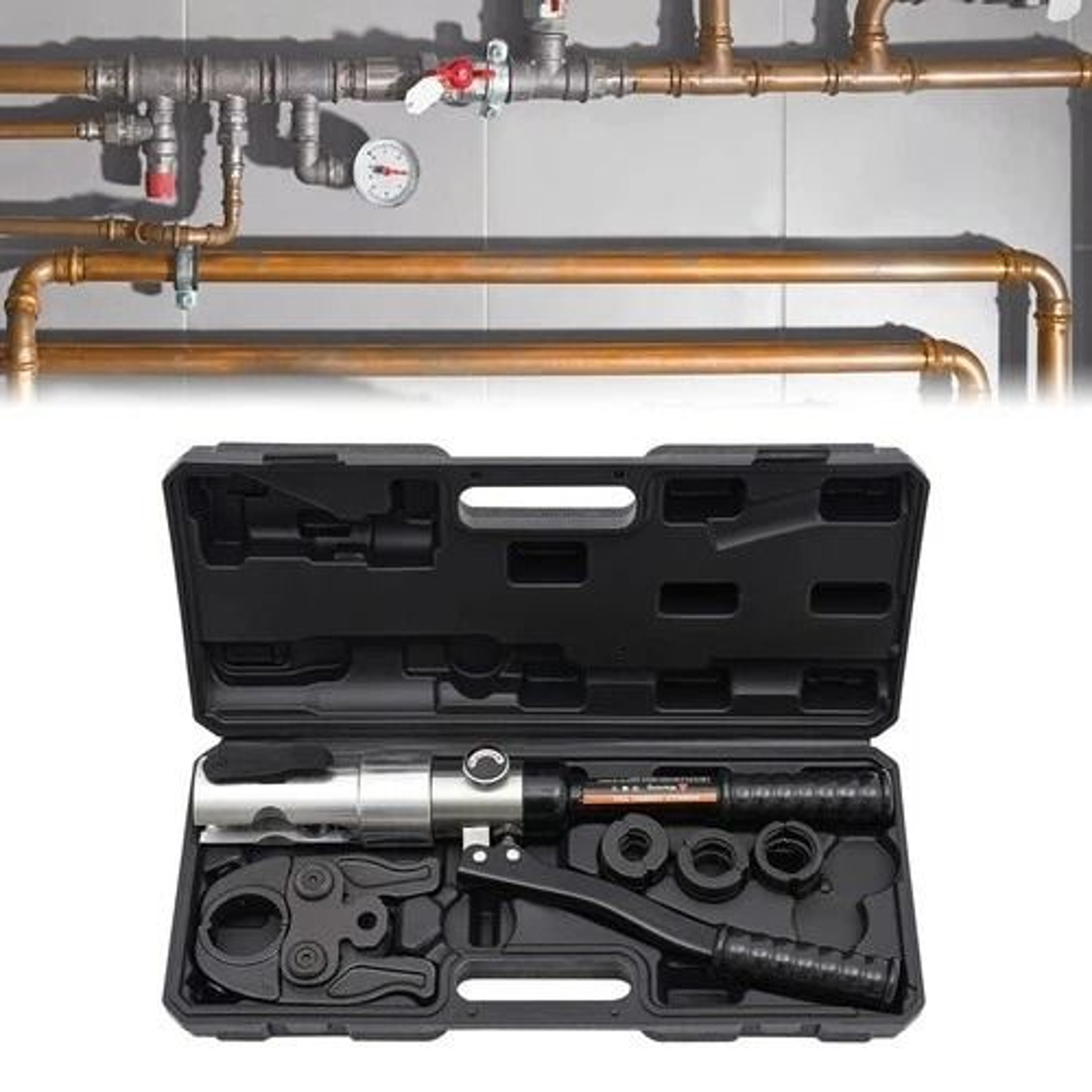 Hydraulic Pipe Crimping Tool For PEX And Copper Tubing Press Plier With Dies 7