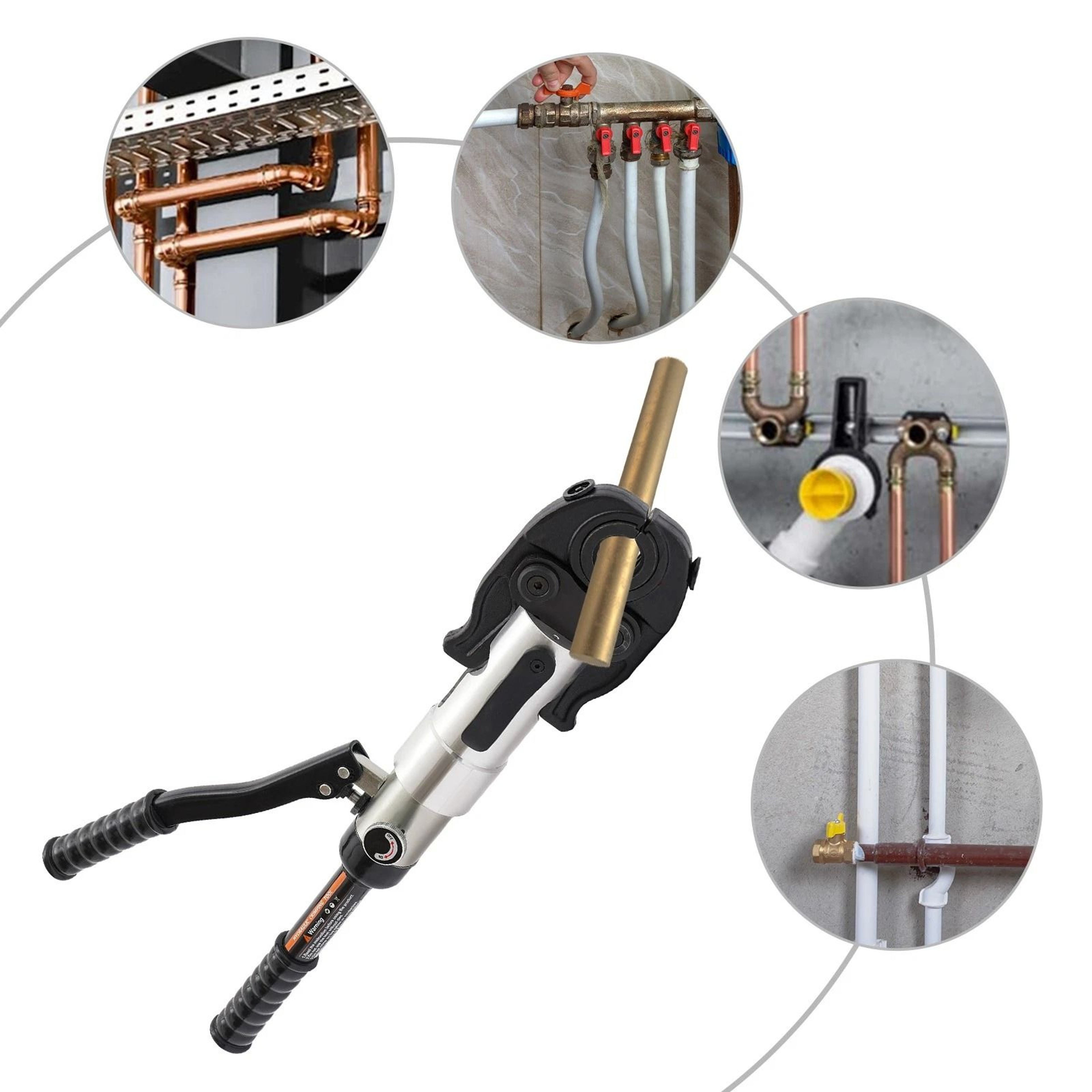 Hydraulic Pipe Crimping Tool For PEX And Copper Tubing Press Plier With Dies 3