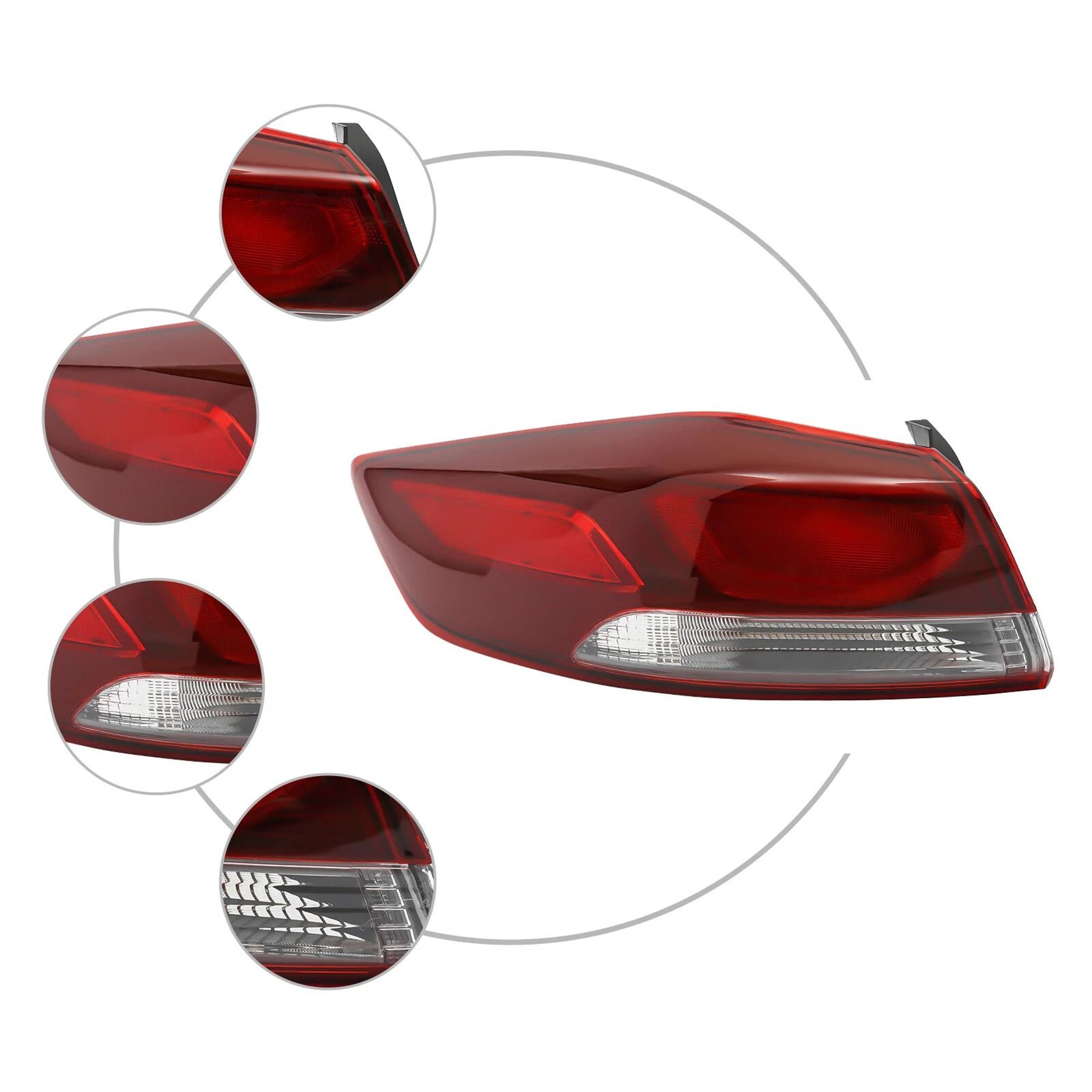 Premium Driver Side Tail Light For Hyundai Elantra Direct Replacement Brake Lamp 1