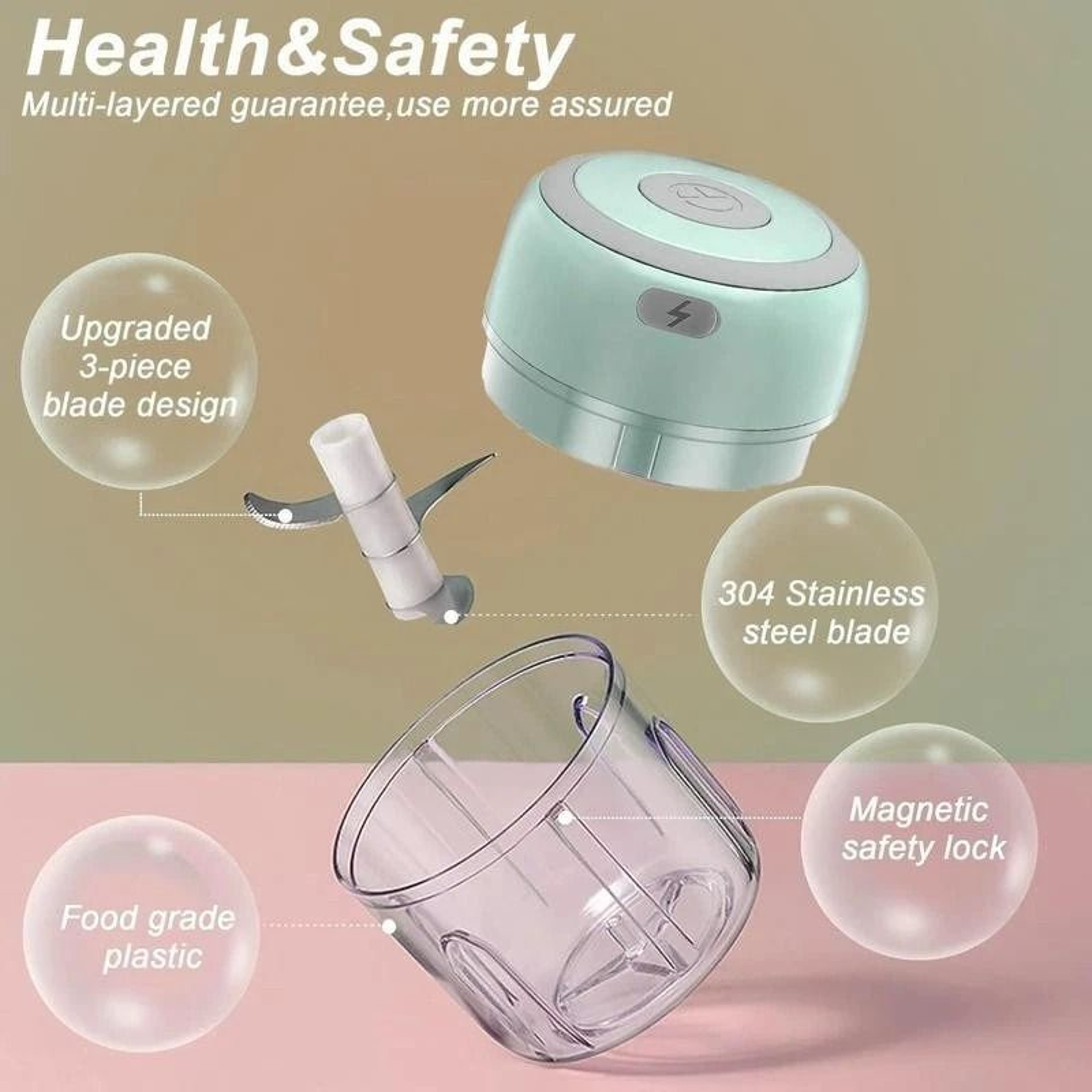 Mini USB Rechargeable Chopper For Garlic Baby Food Veggies And Meat 4