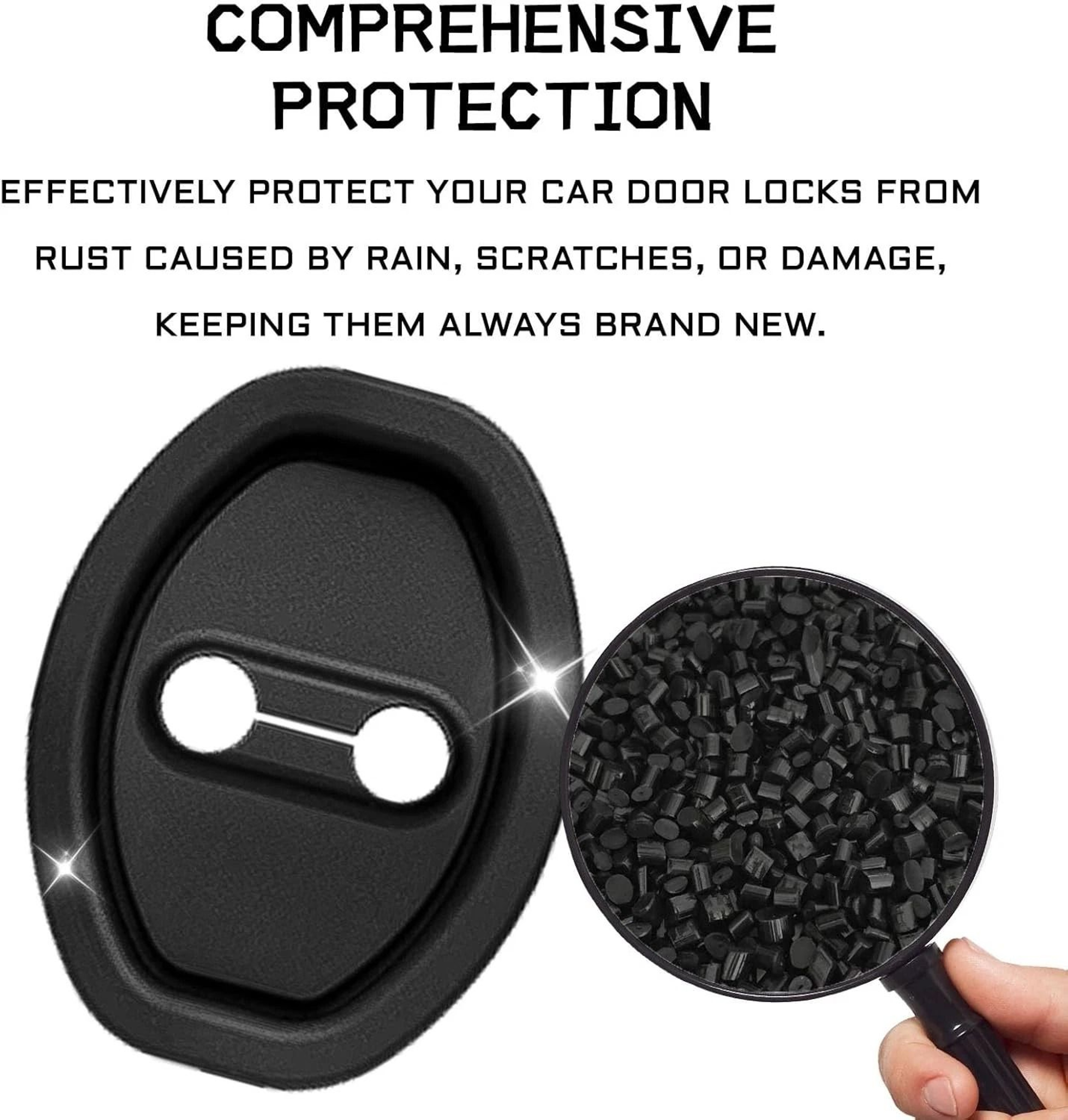 Premium Carbon Fiber Style Car Door Lock Covers Sleek Protection Trim 6
