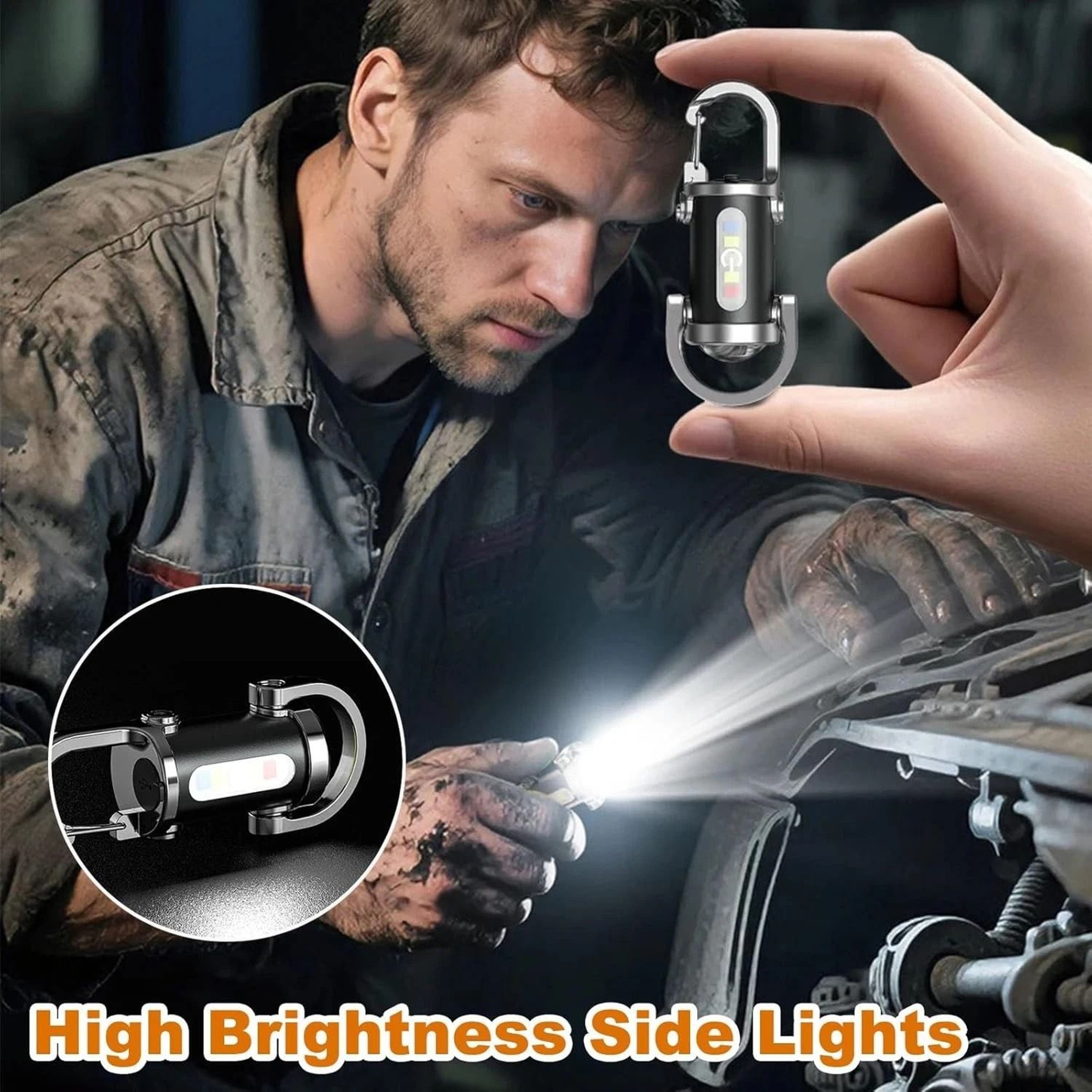 Portable LED USB Rechargeable Keychain Flashlight  Compact Pocket Mini Camping Light 1